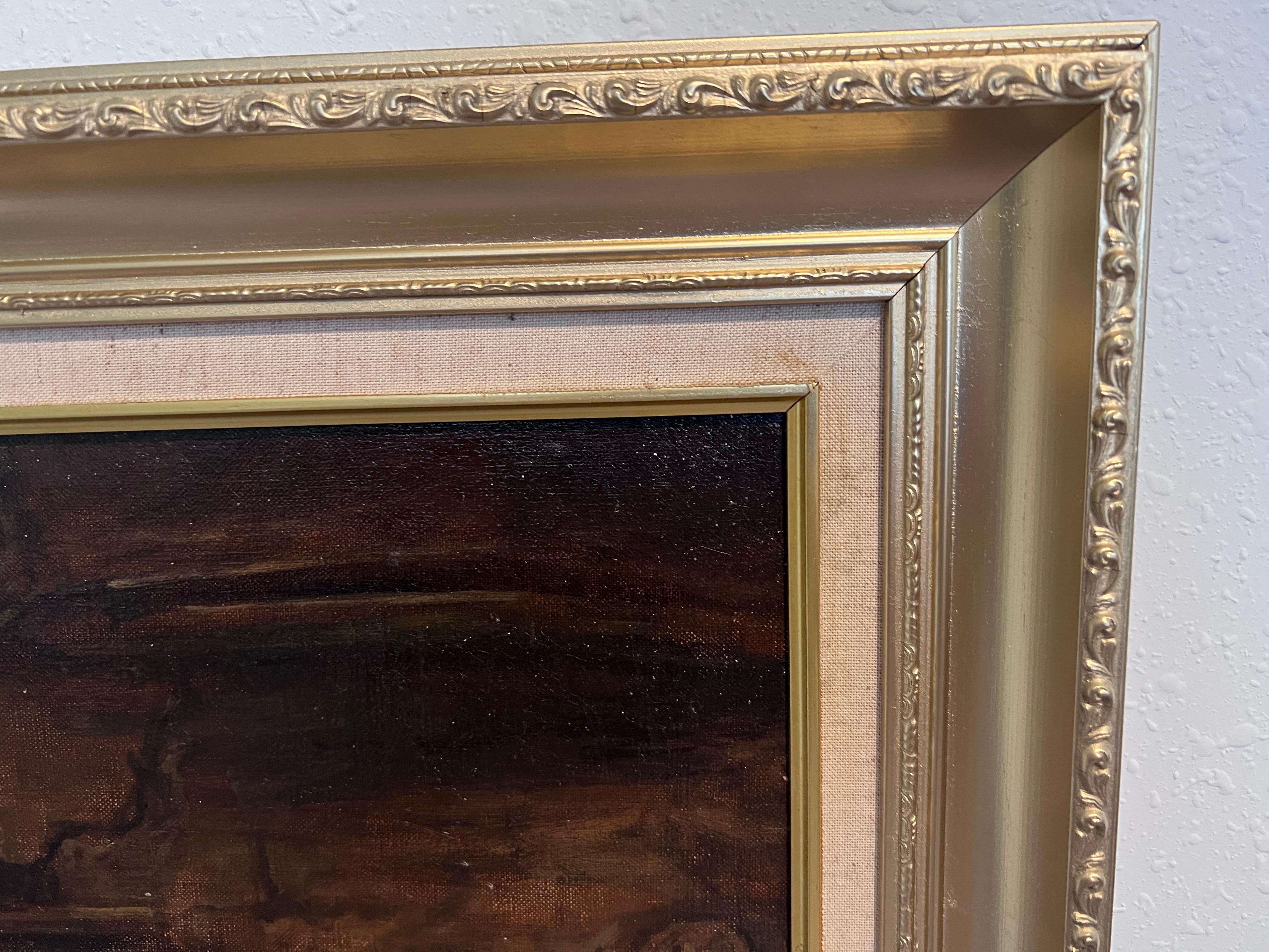 1904 L.Scott After Federico Mazzotta Antique Oil painting on canvas, Genre scene For Sale 7