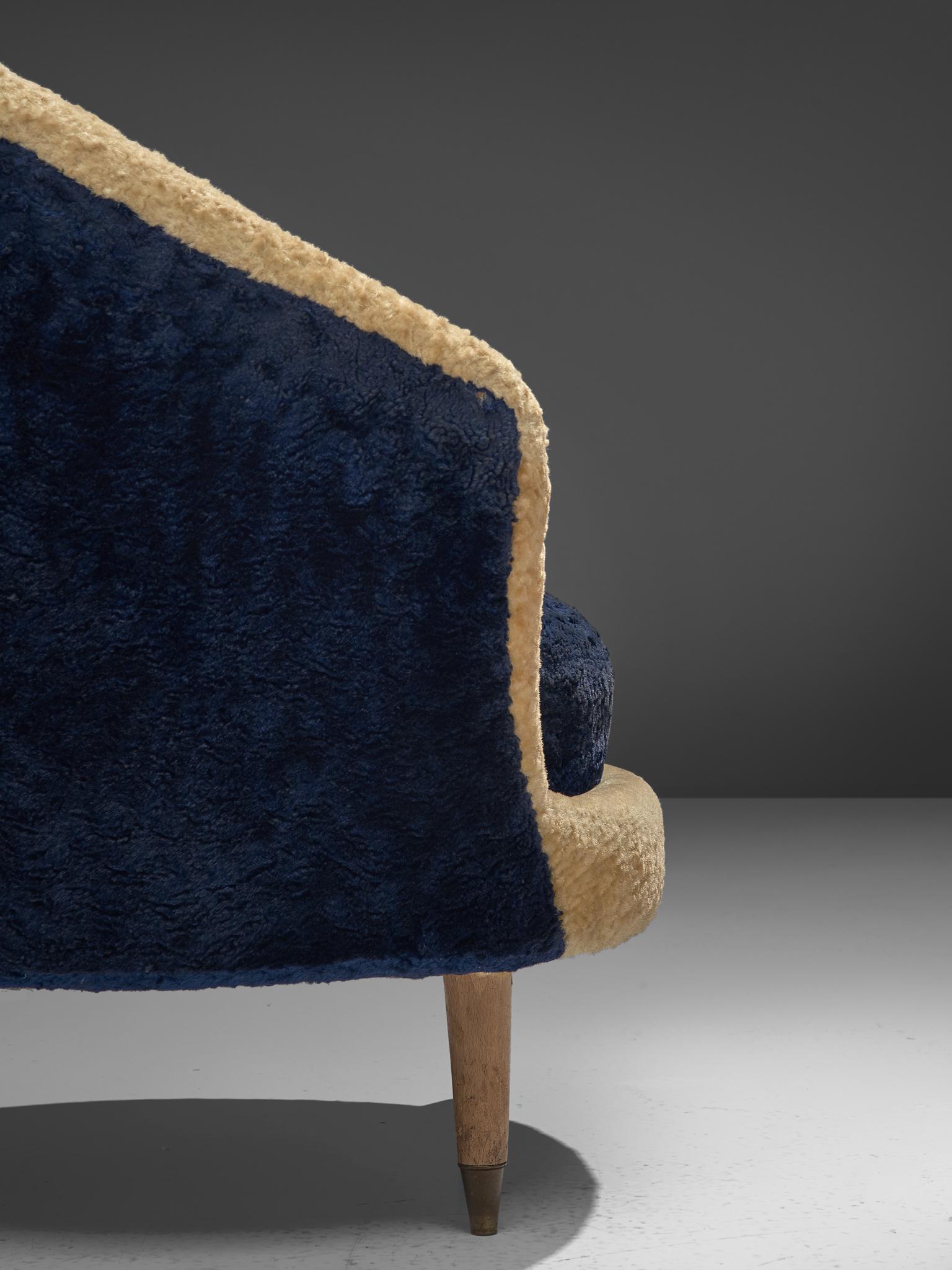 Federico Munari Armchairs in Beige and Blue Teddy 3