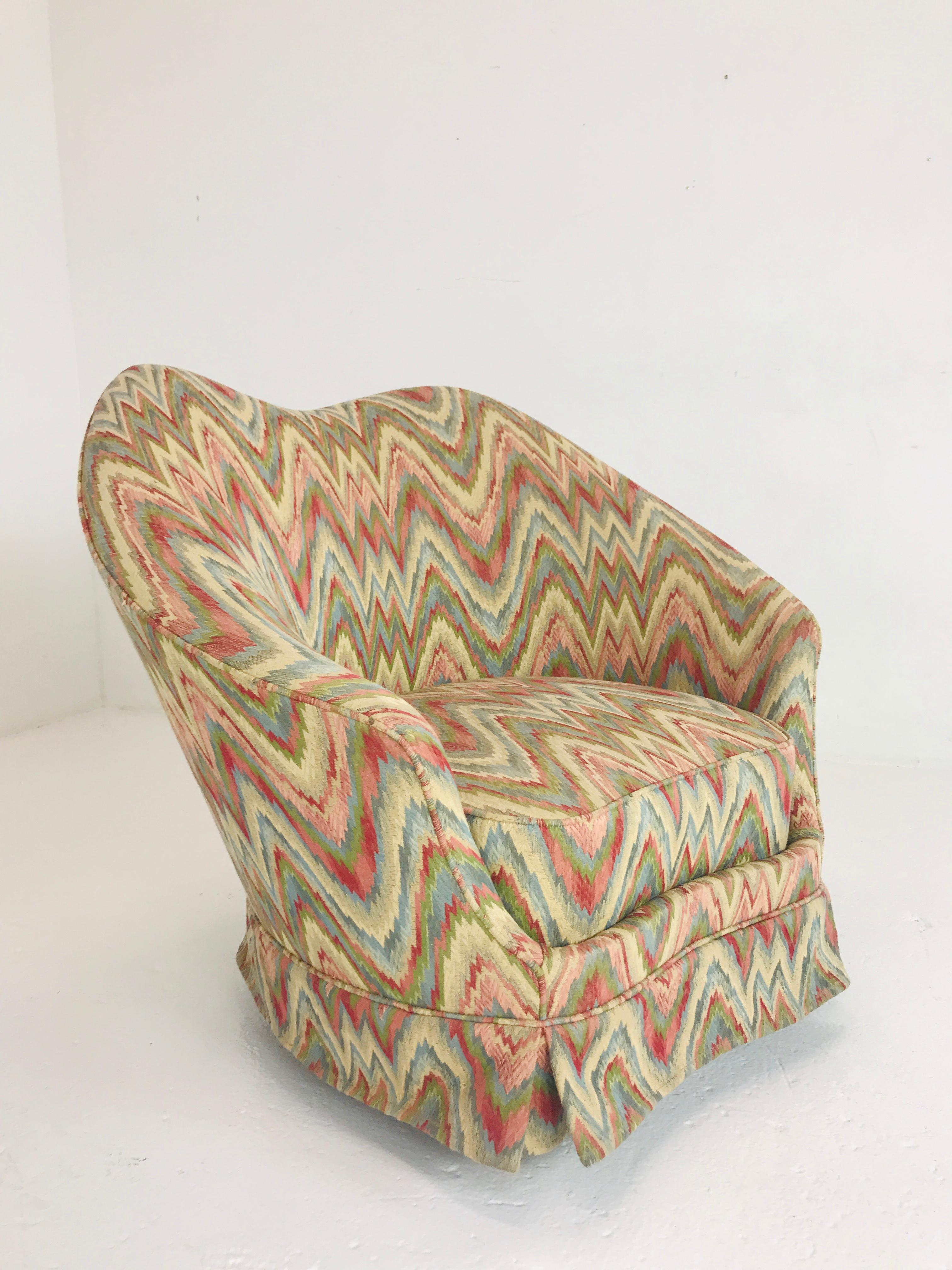 Mid-Century Modern Federico Munari Chair in Original Missoni Fabric