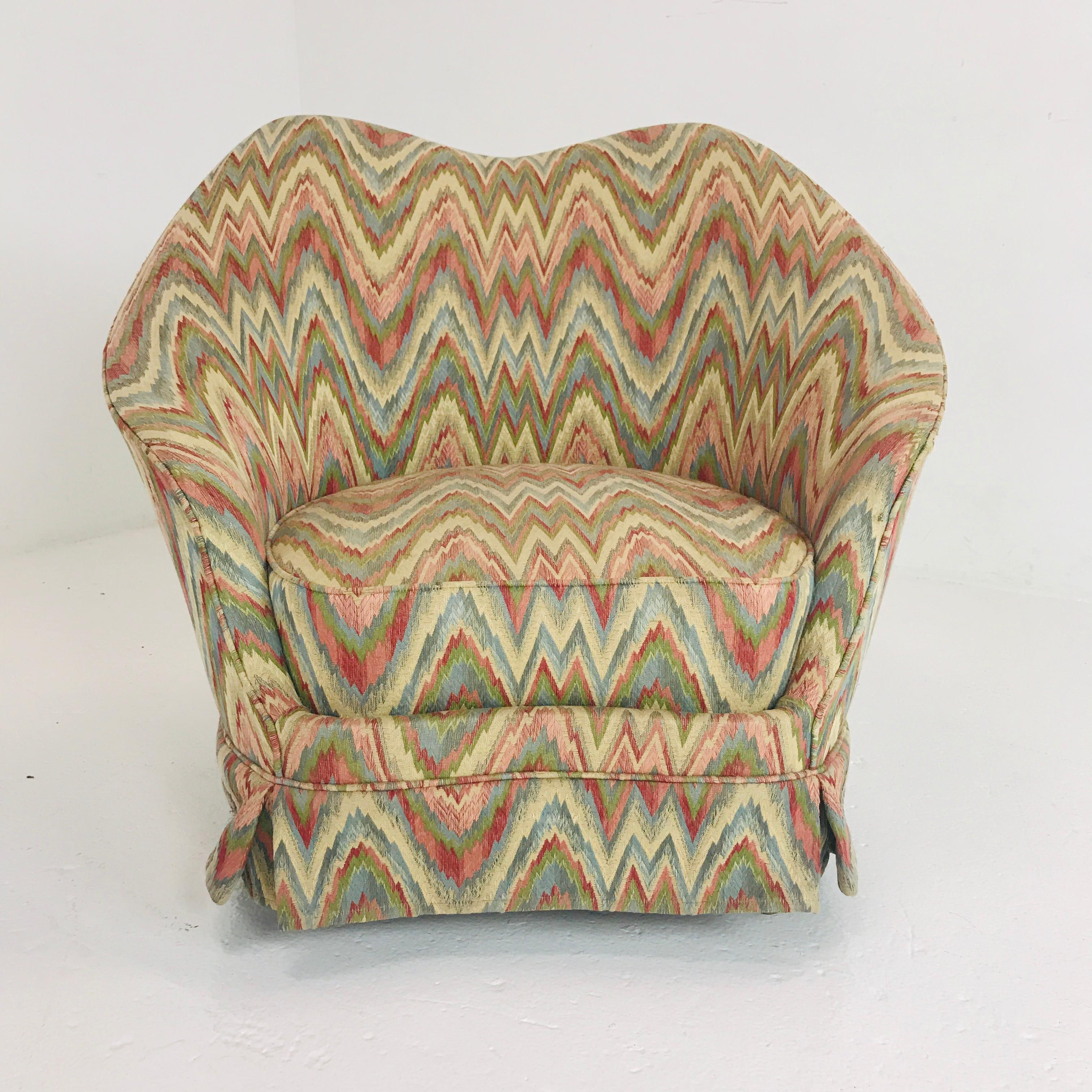 Mid-20th Century Federico Munari Chair in Original Missoni Fabric