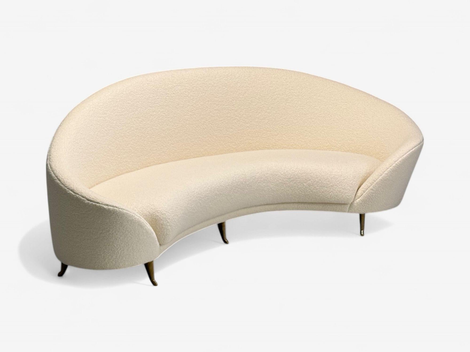 Mid-Century Modern Federico Munari, moderne italien, Boucle blanche, bronze, Italie, années 1950 en vente