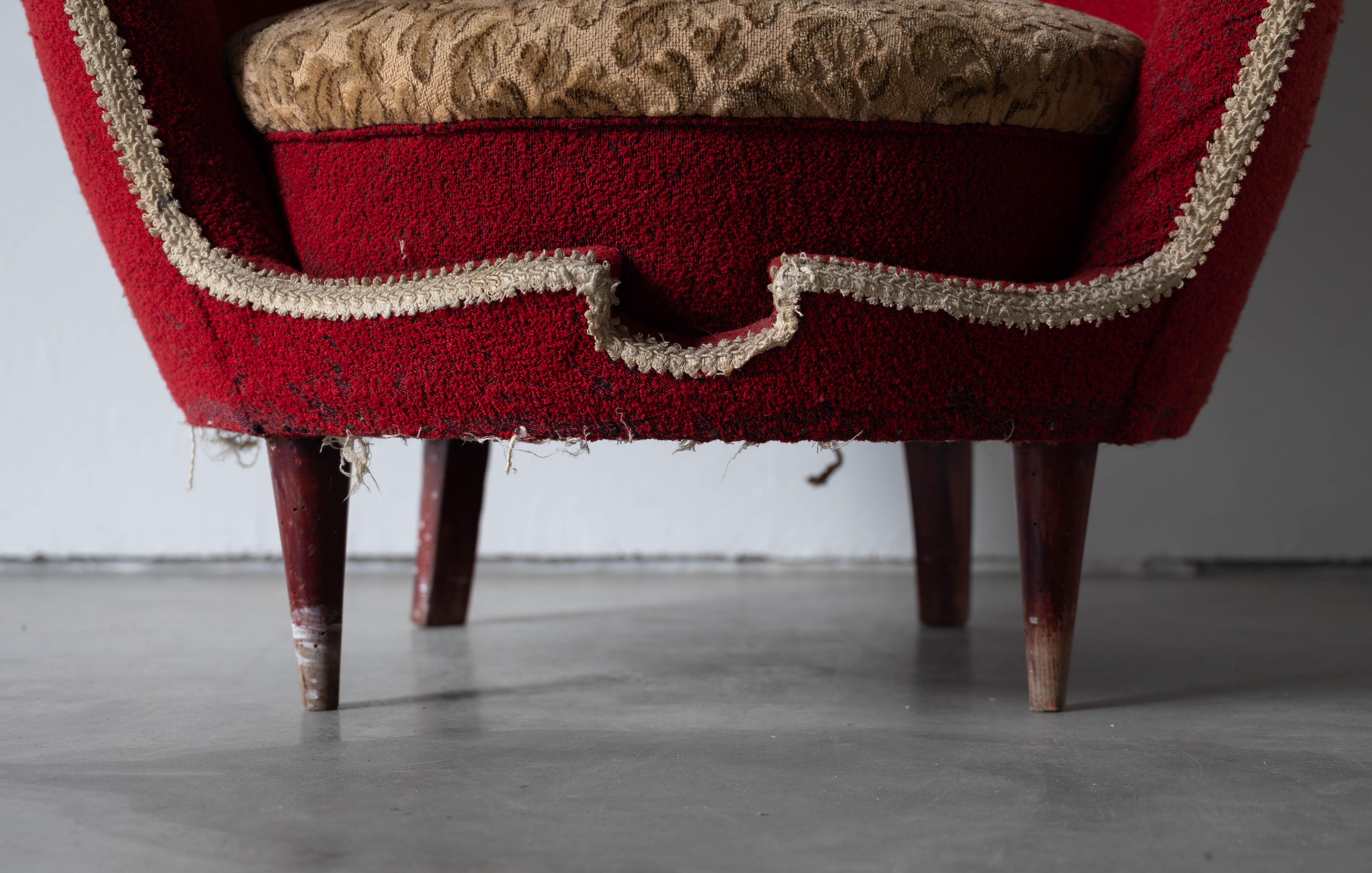 Federico Munari, Lounge Chair, Wood, Fabric, Italy, 1950s 3