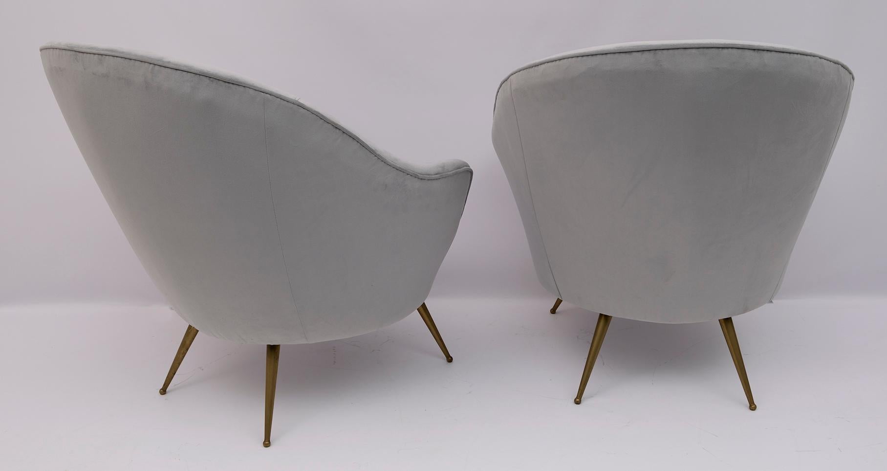 Canapé incurvé et deux fauteuils italiens Federico Munari, de style mi-siècle moderne, années 1950 en vente 5