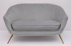 Divano curvo e due poltrone di Federico Munari, anni '50, Italia moderna di metà secolo