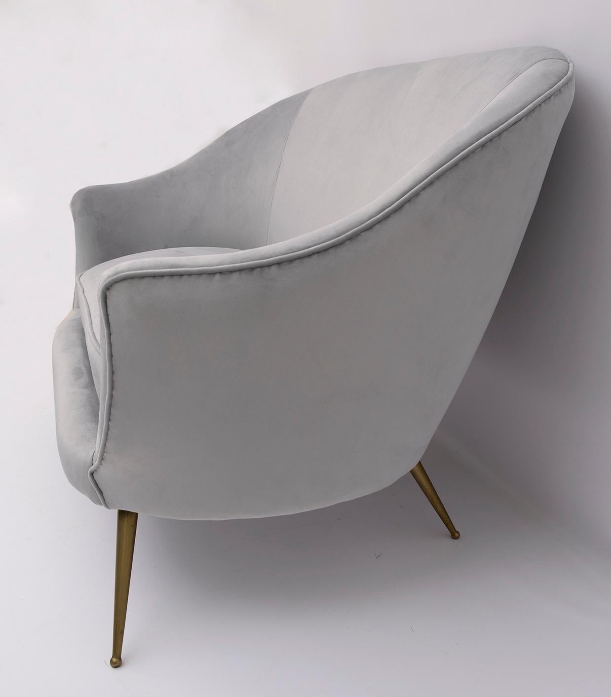 Canapé incurvé et deux fauteuils italiens Federico Munari, de style mi-siècle moderne, années 1950 en vente 1