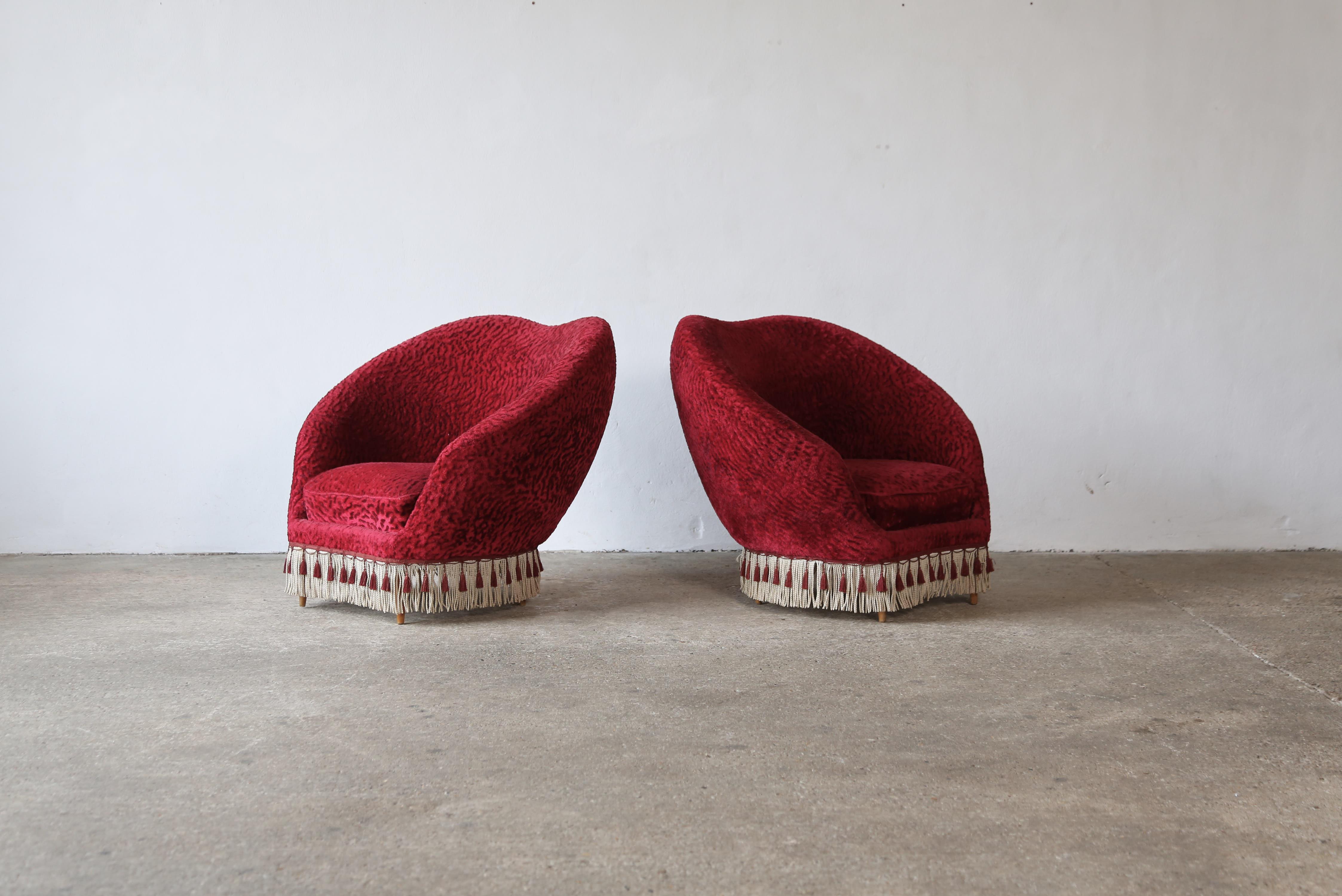 20th Century Federico Munari Pair of Lounge Chairs, Italy, 1950s For Sale