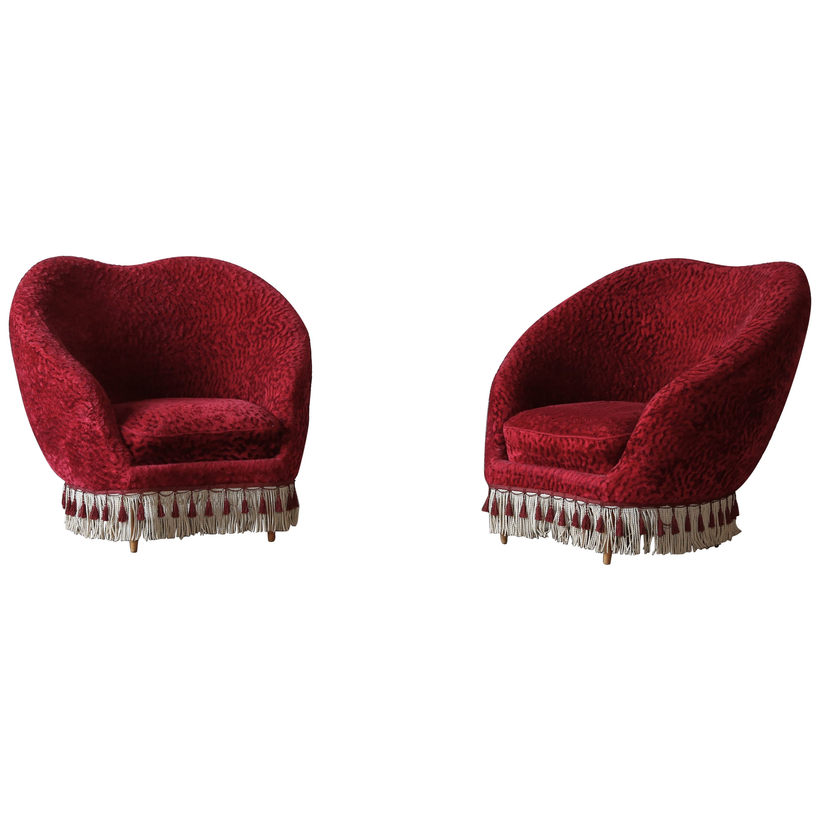 Federico Munari Pair of Lounge Chairs, Italy, 1950s