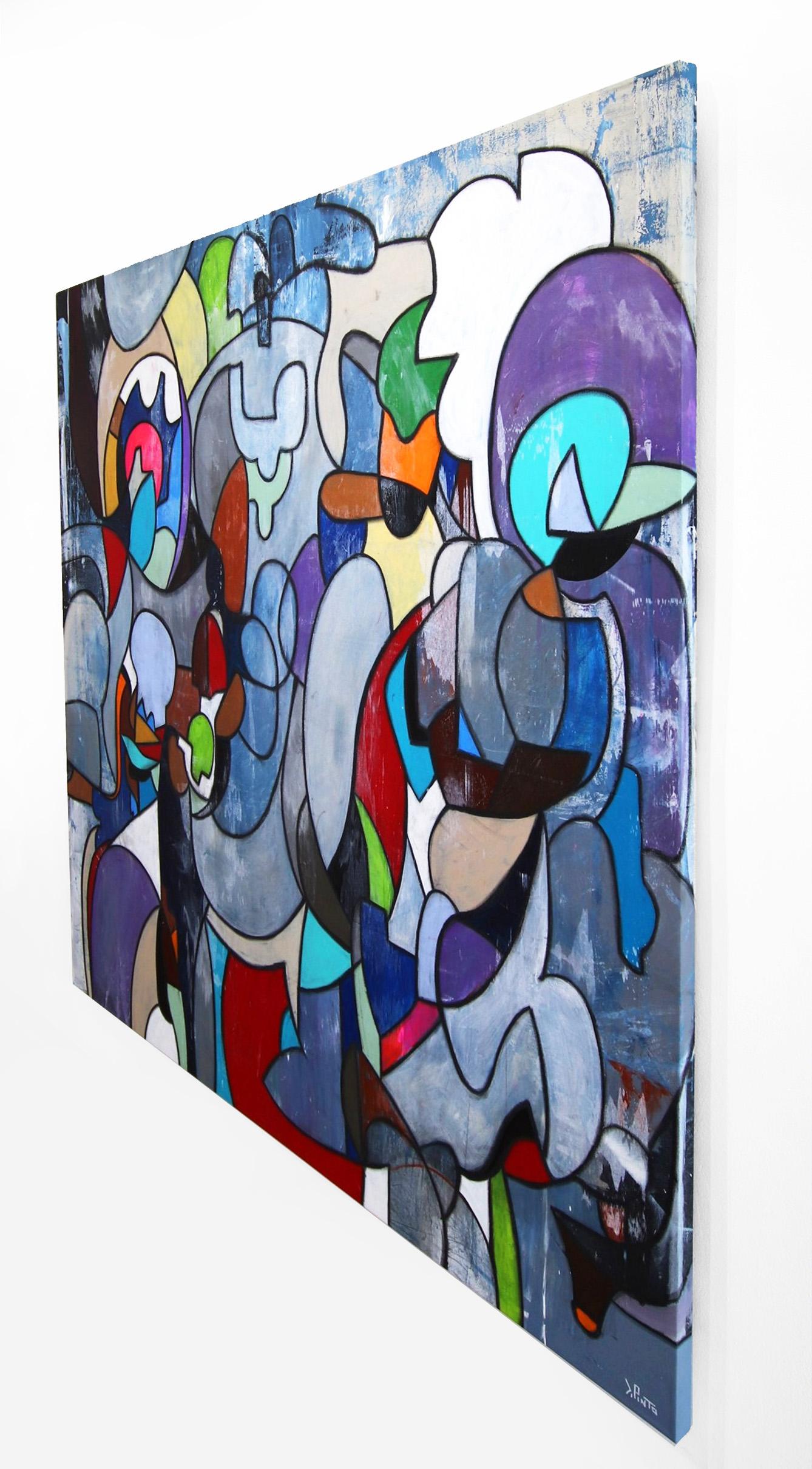 Abisso  - Opera d'arte astratta originale Modern Color su tela di grandi dimensioni in vendita 1