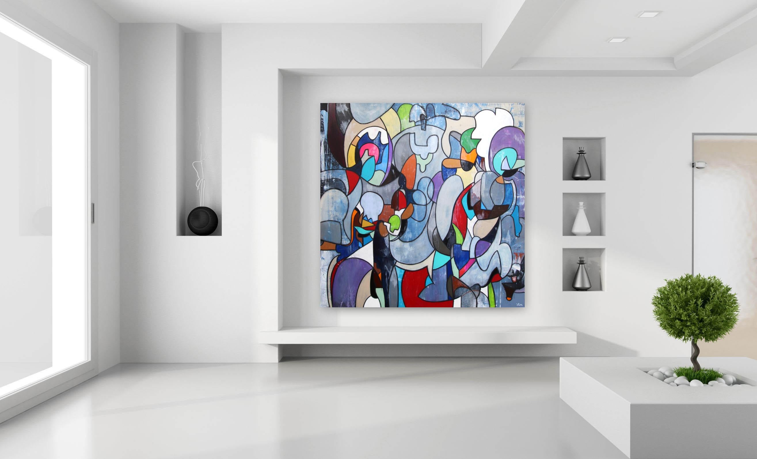 Abisso  - Opera d'arte astratta originale Modern Color su tela di grandi dimensioni in vendita 3