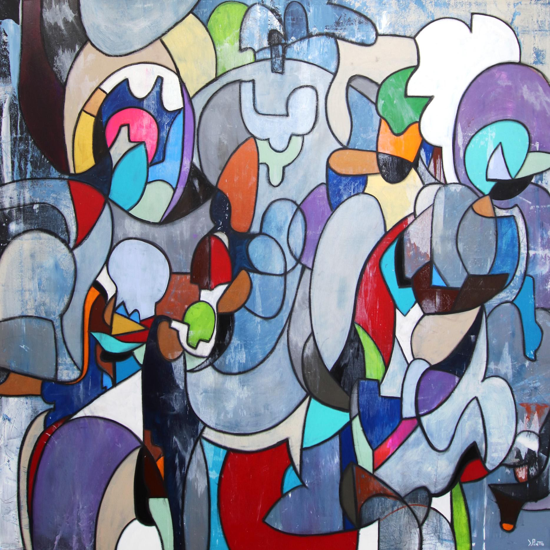 Abisso  - Obra de Arte Abstracta Original Moderna a Gran Escala sobre Lienzo