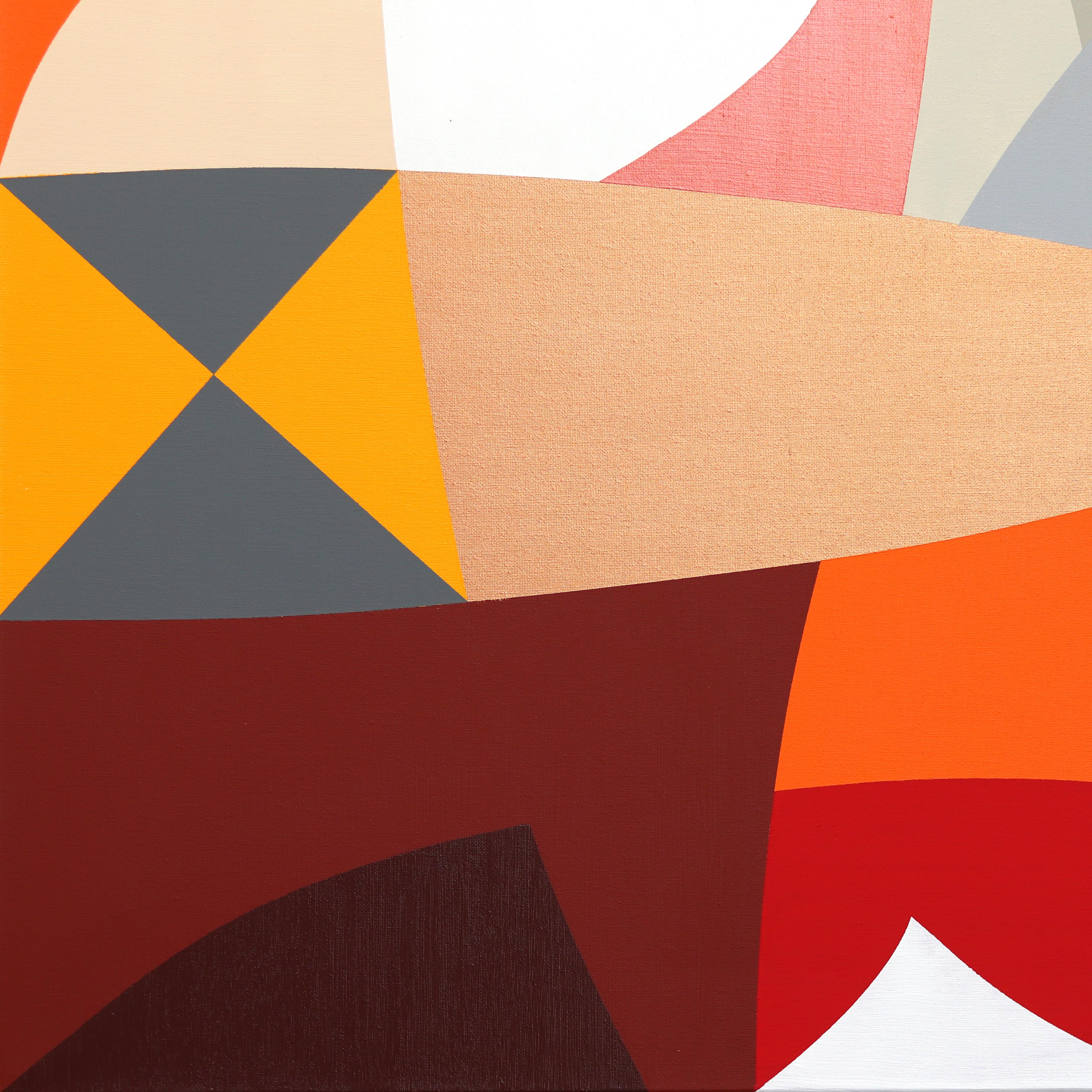 Designs, shapes, and colors find a balance between a polite instinct and a domesticated confusion within the cubist-inspired artworks by Tuscan artist Federico Pinto Schmid. Partially restraining the seemingly boundless color are bold shapes, Pinto