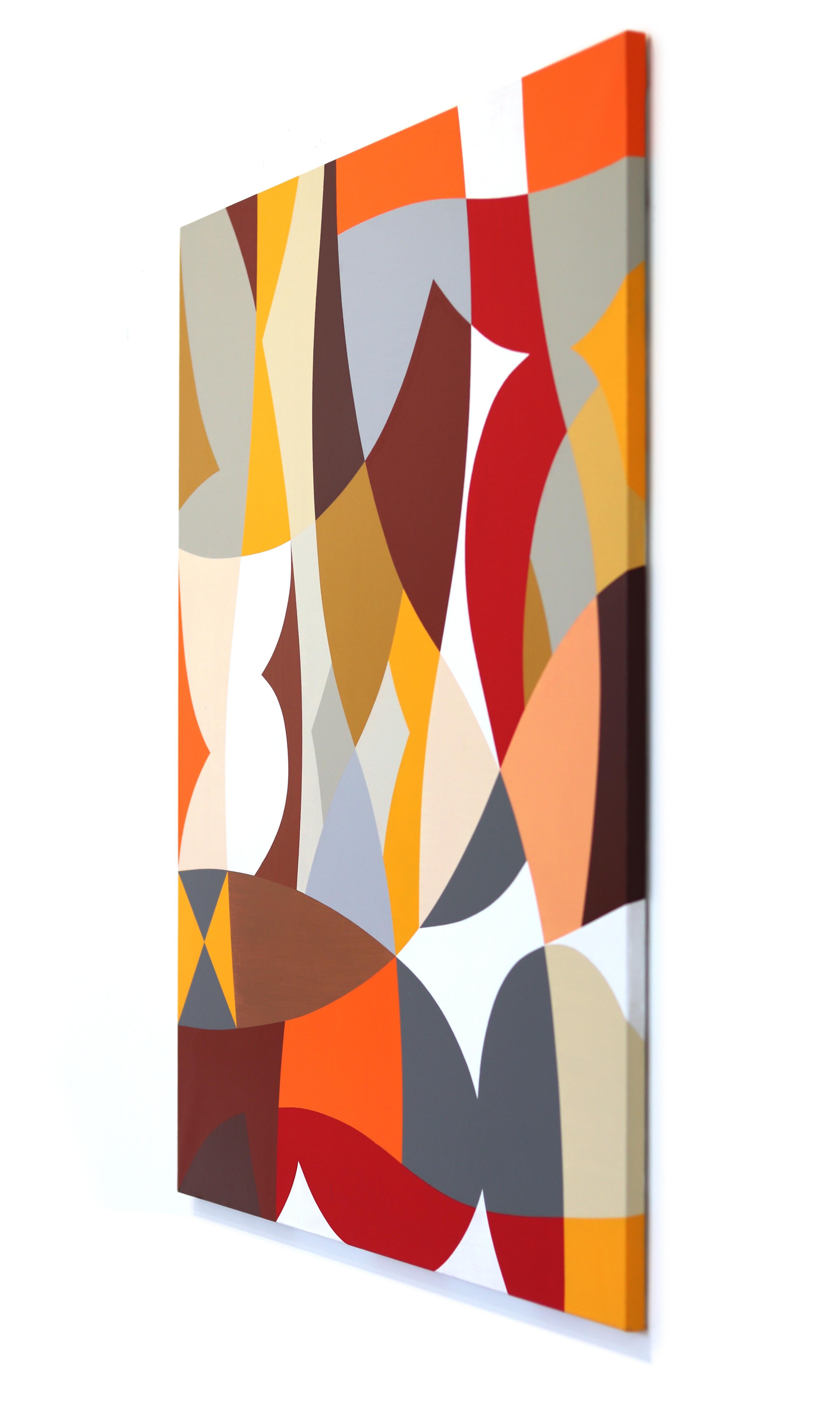 Agrumi - Original Abstract Vibrant Colorful Geometric Shape Painting on Canvas For Sale 1