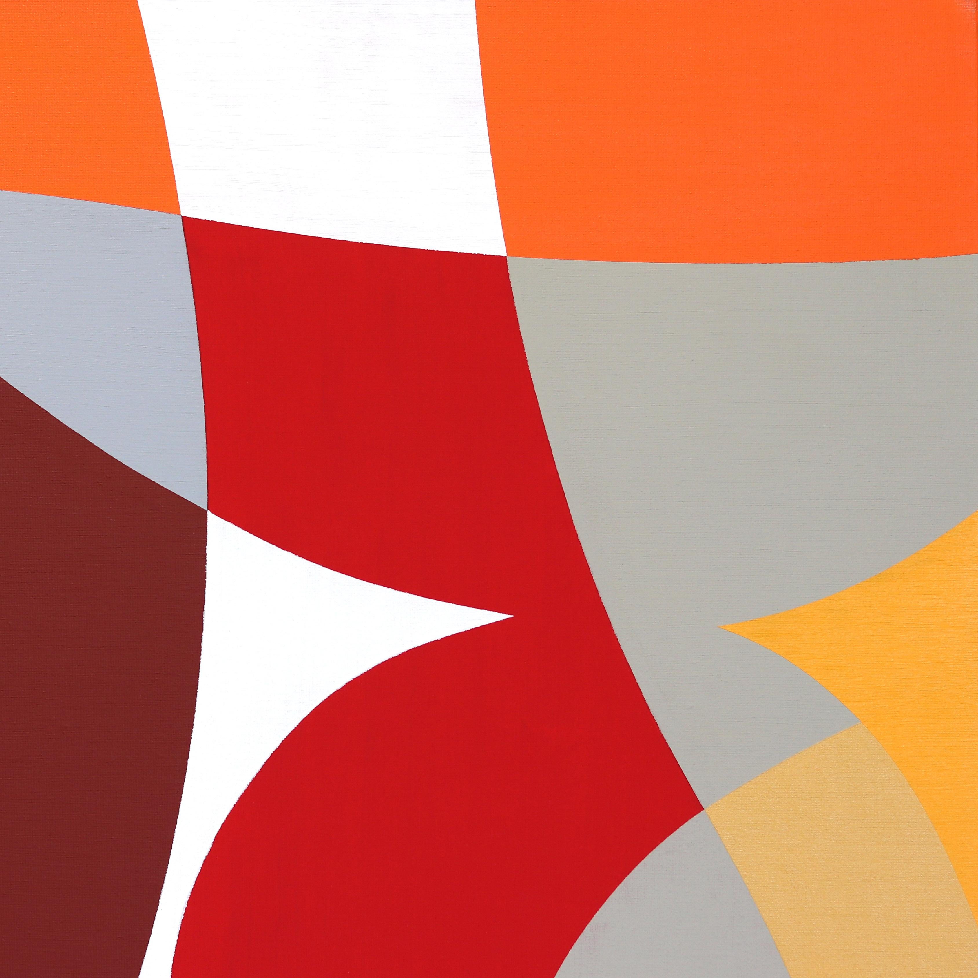 Agrumi - Original Abstract Vibrant Colorful Geometric Shape Painting on Canvas For Sale 4