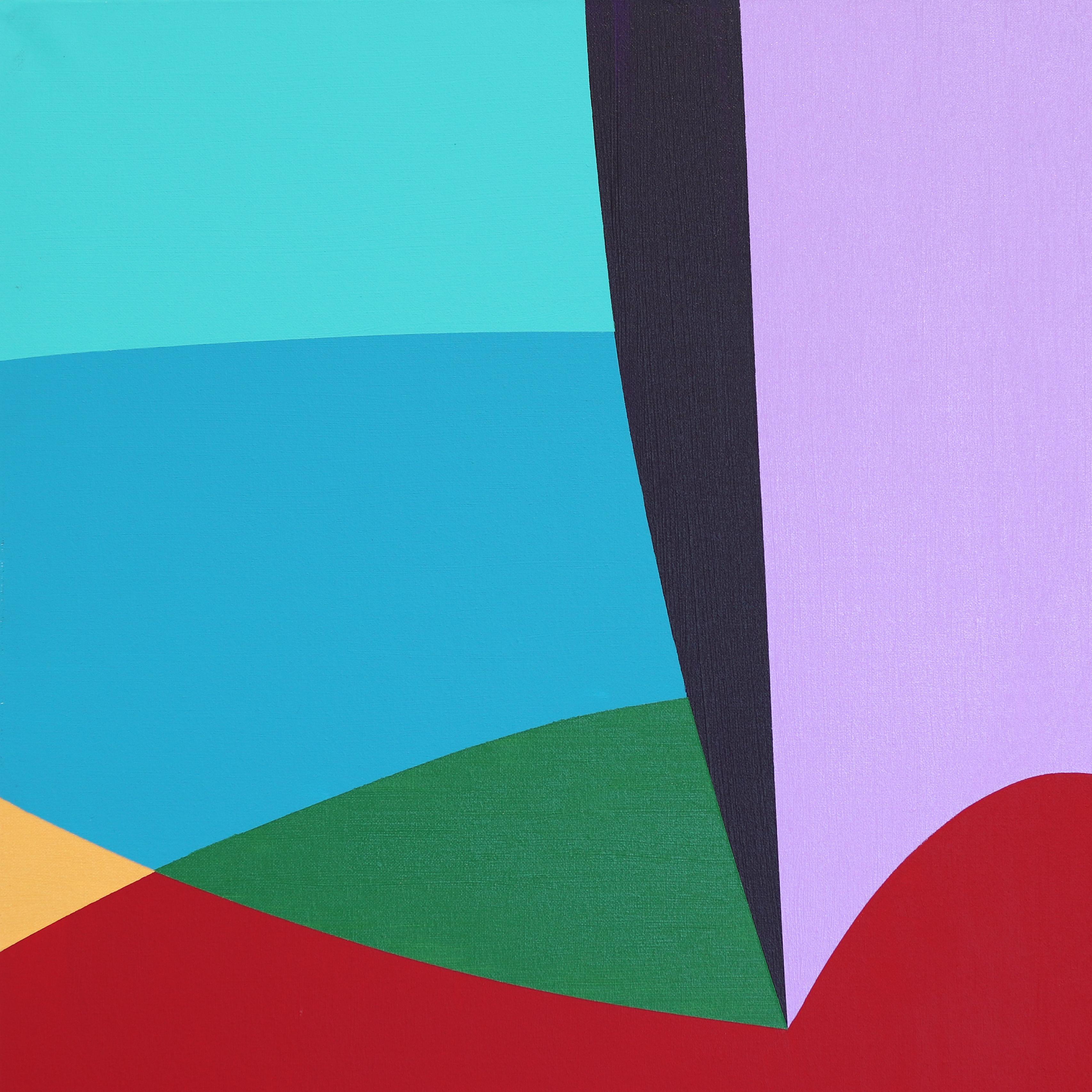 Ares - Original Abstract Vibrant Colorful Geometric Shape Painting on Canvas For Sale 5