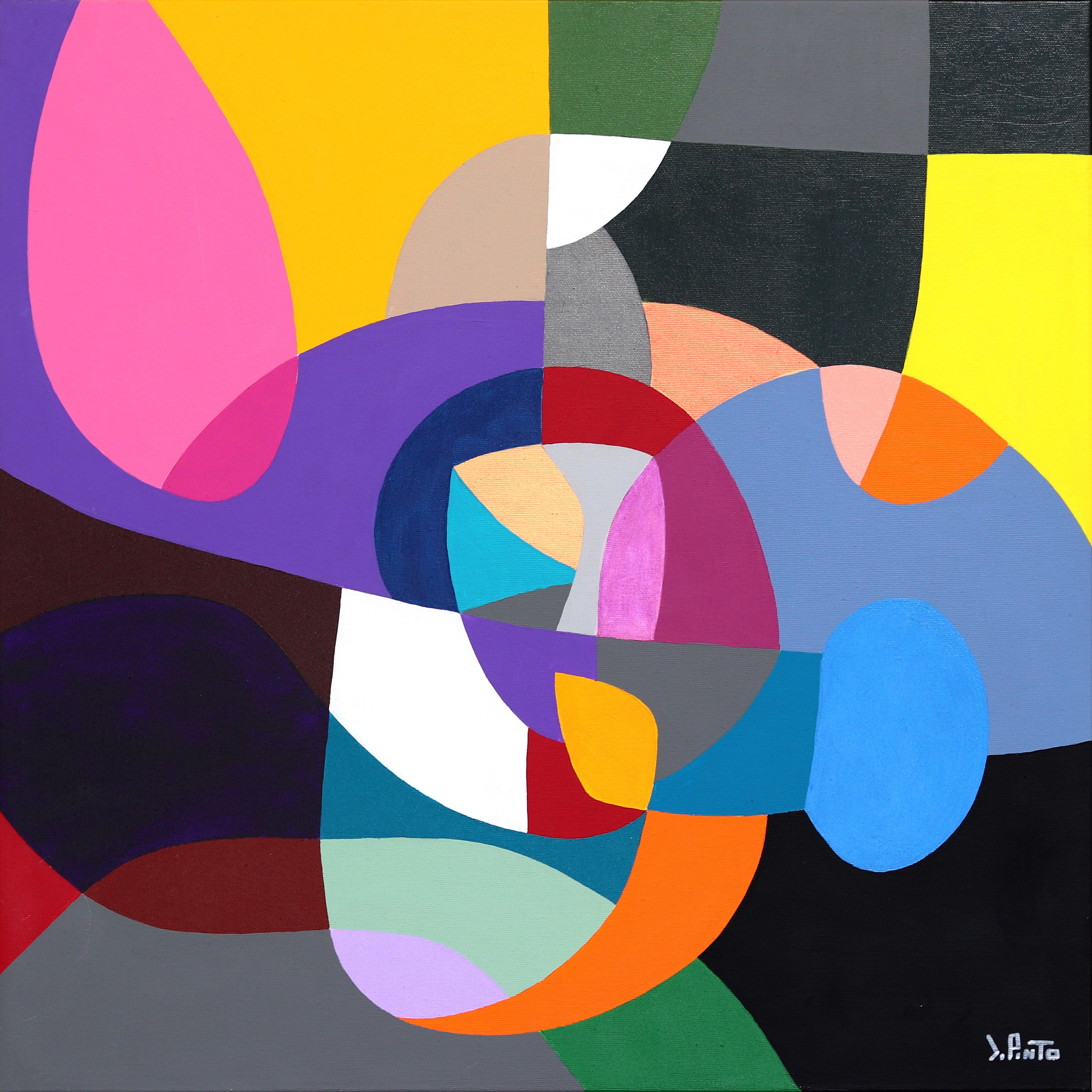 Federico Pinto Schmid Abstract Painting - Armocromia - Original Abstract Colorful Geometric Acrylic Painting on Canvas