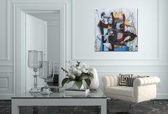 December's Horses -  Original Abstract Cubist Artwork on Canvas