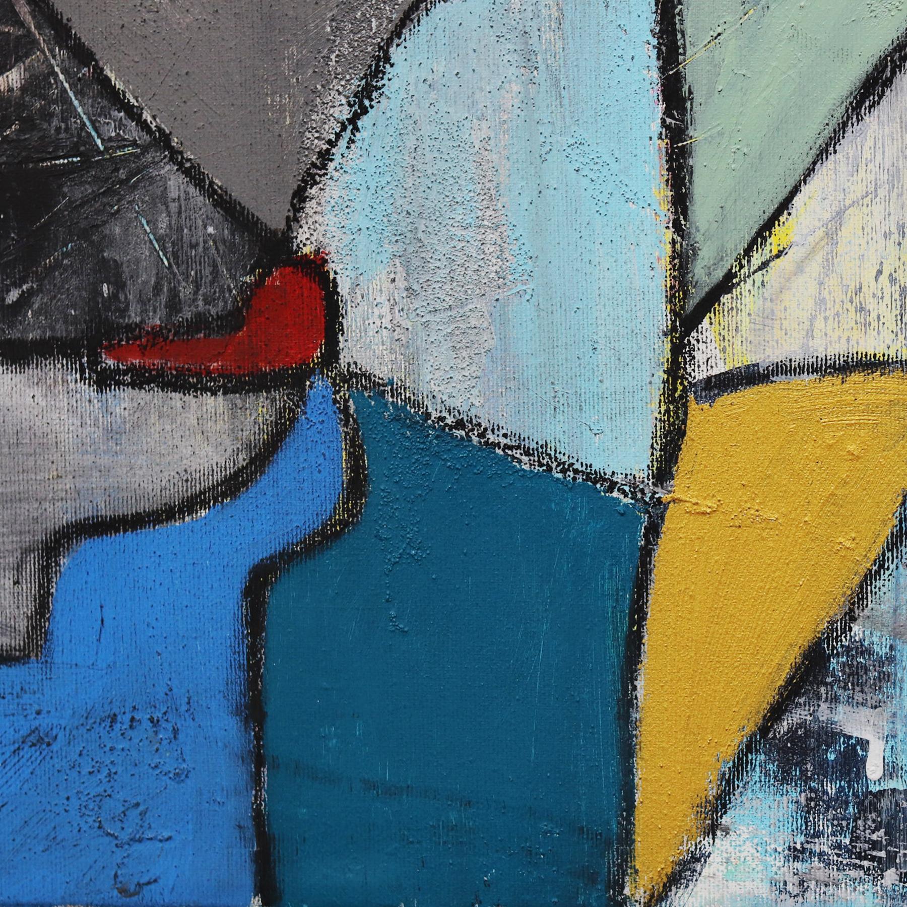 December's Horses –  Abstraktes kubistisches Kunstwerk auf Leinwand im Angebot 5
