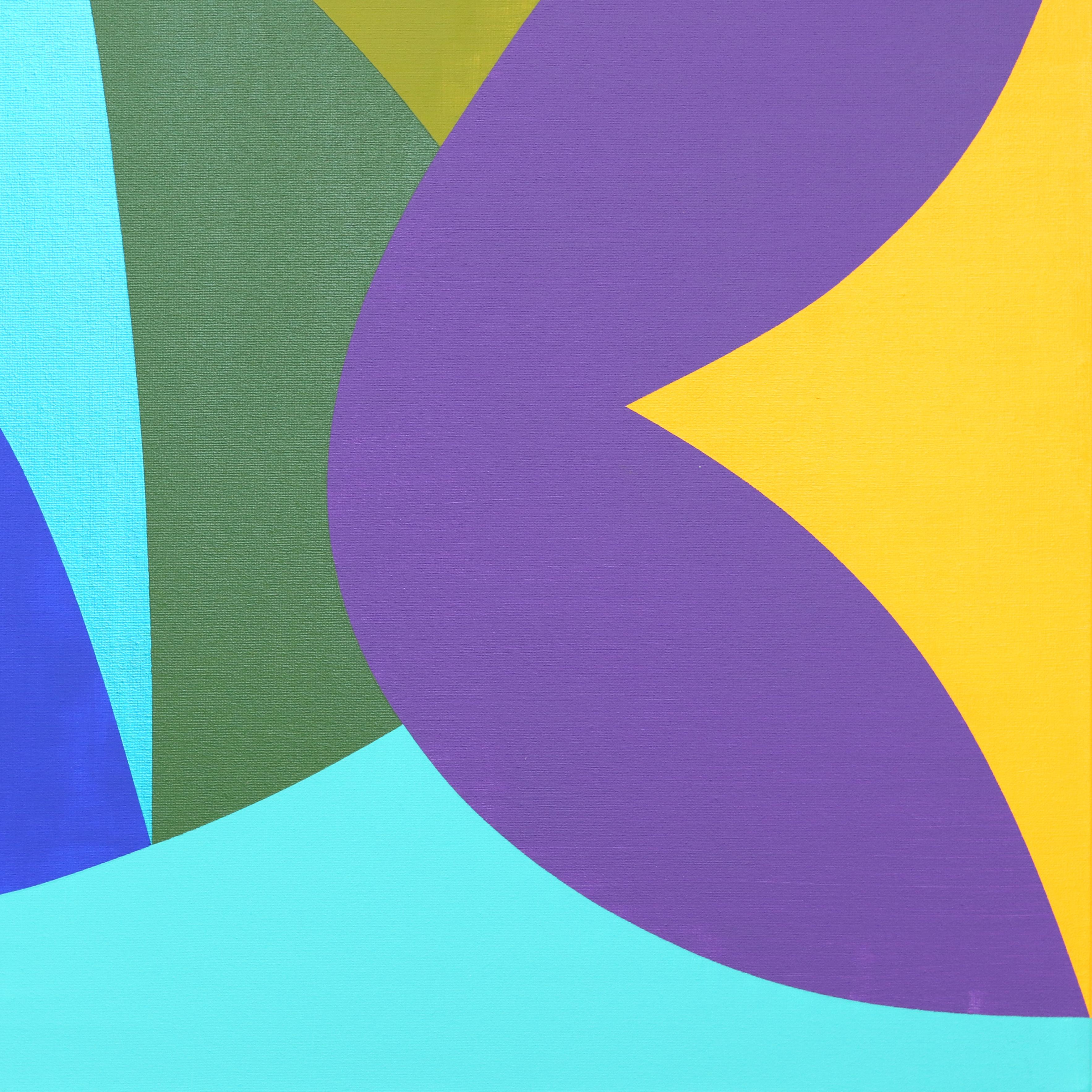 Farfalle - Original Abstract Vibrant Colorful Geometric Shape Painting on Canvas For Sale 2