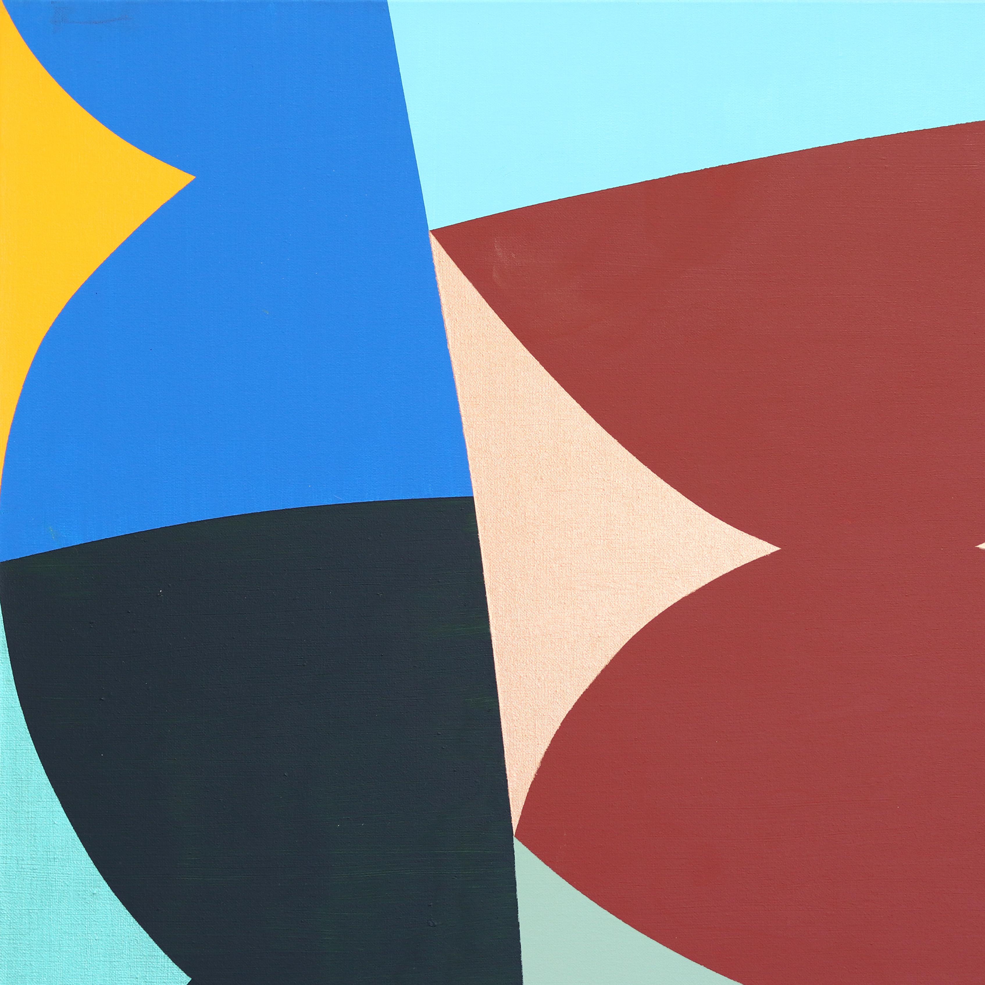 Farfalle - Original Abstract Vibrant Colorful Geometric Shape Painting on Canvas For Sale 5