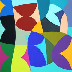 Farfalle - Original Abstract Vibrant Colorful Geometric Shape Painting on Canvas