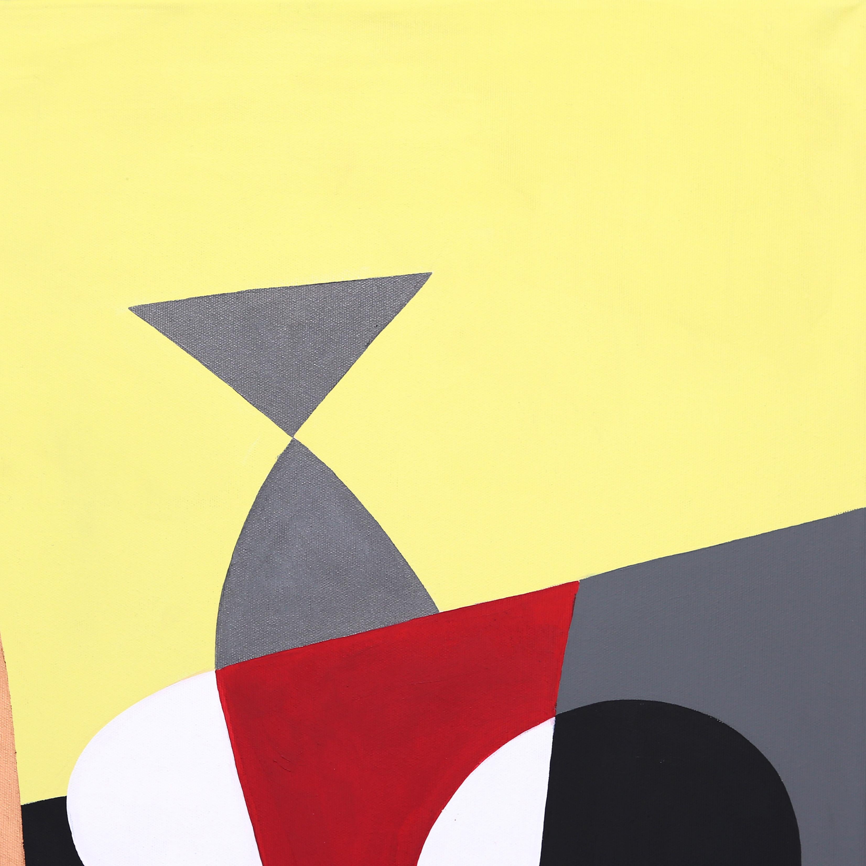 Intesa 1 - Original Abstraktes, lebhaftes, farbenfrohes, geometrisches Kunstwerk auf Leinwand 4