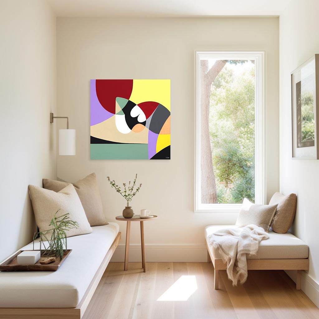 Intesa 3 - Original Abstract Bold Colorful Geometric Acrylic Painting on Canvas - Contemporary Art by Federico Pinto Schmid