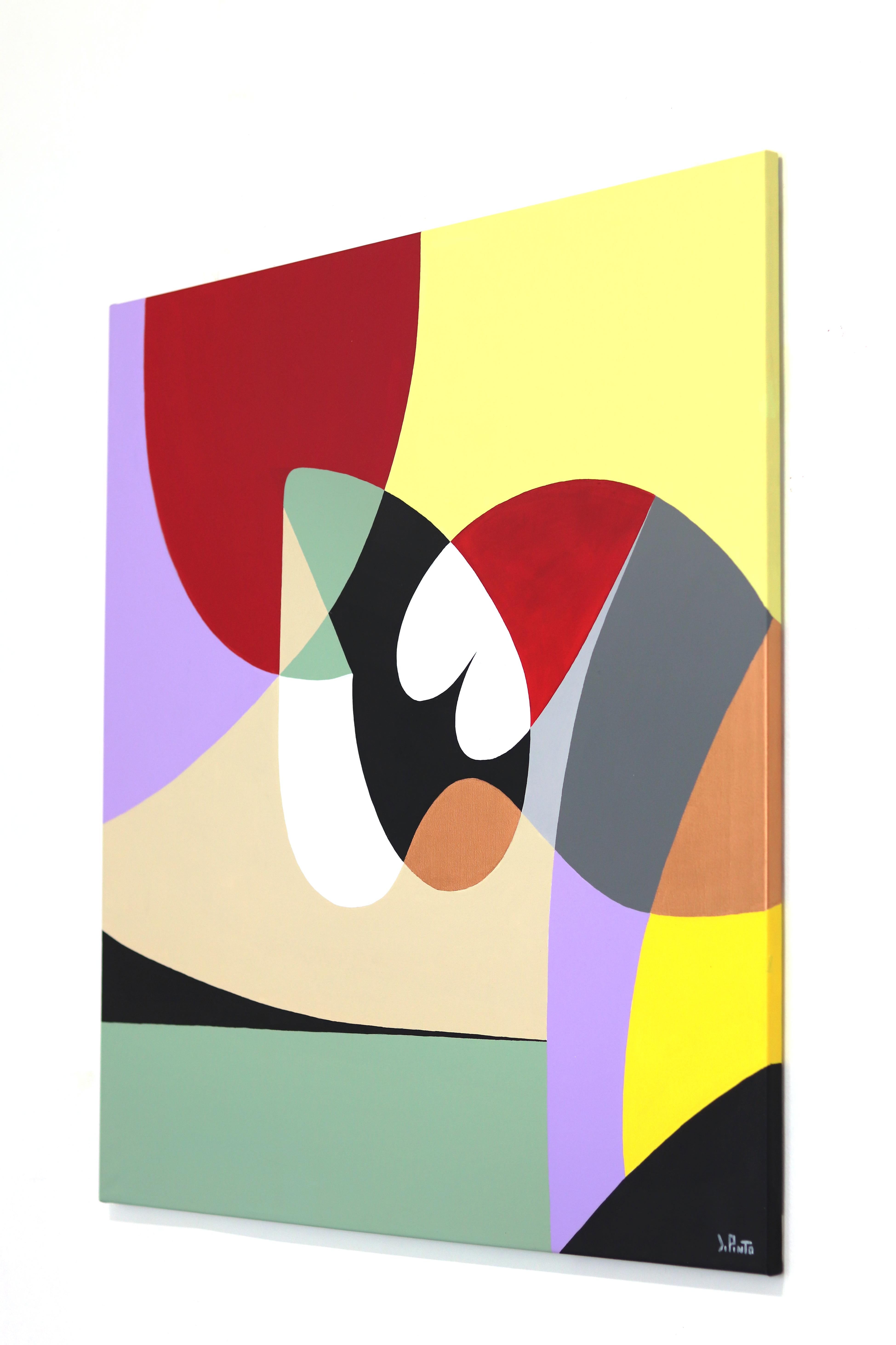 Intesa 3 - Original Abstract Bold Colorful Geometric Acrylic Painting on Canvas For Sale 1