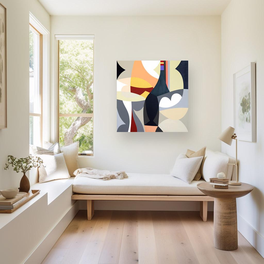 Inverno - Original Abstract Muted Colors Geometric Acrylic Painting on Canvas - Contemporary Art by Federico Pinto Schmid