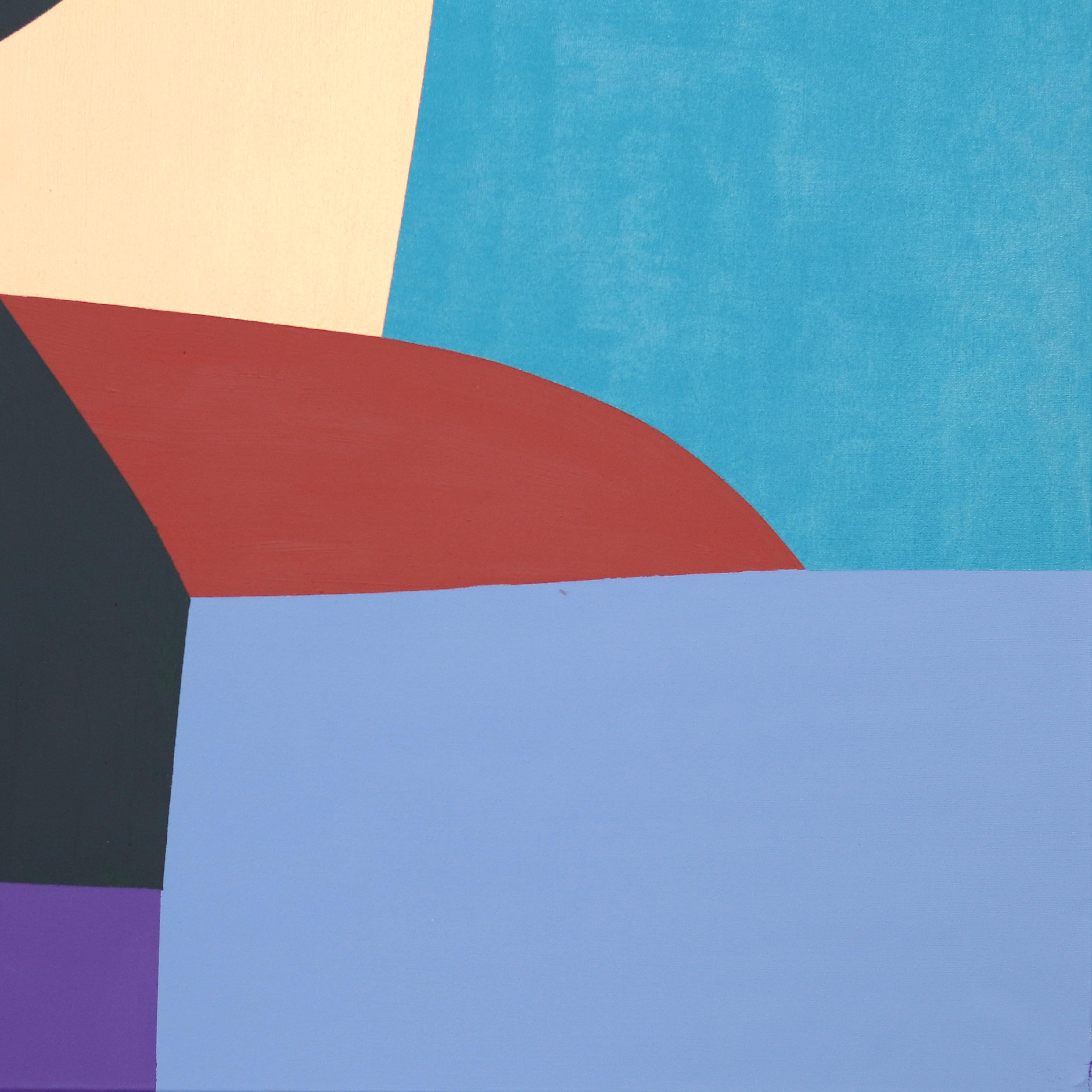 Libra - Original Abstract Colorful Geometric Shapes Acrylic Painting on Canvas For Sale 5