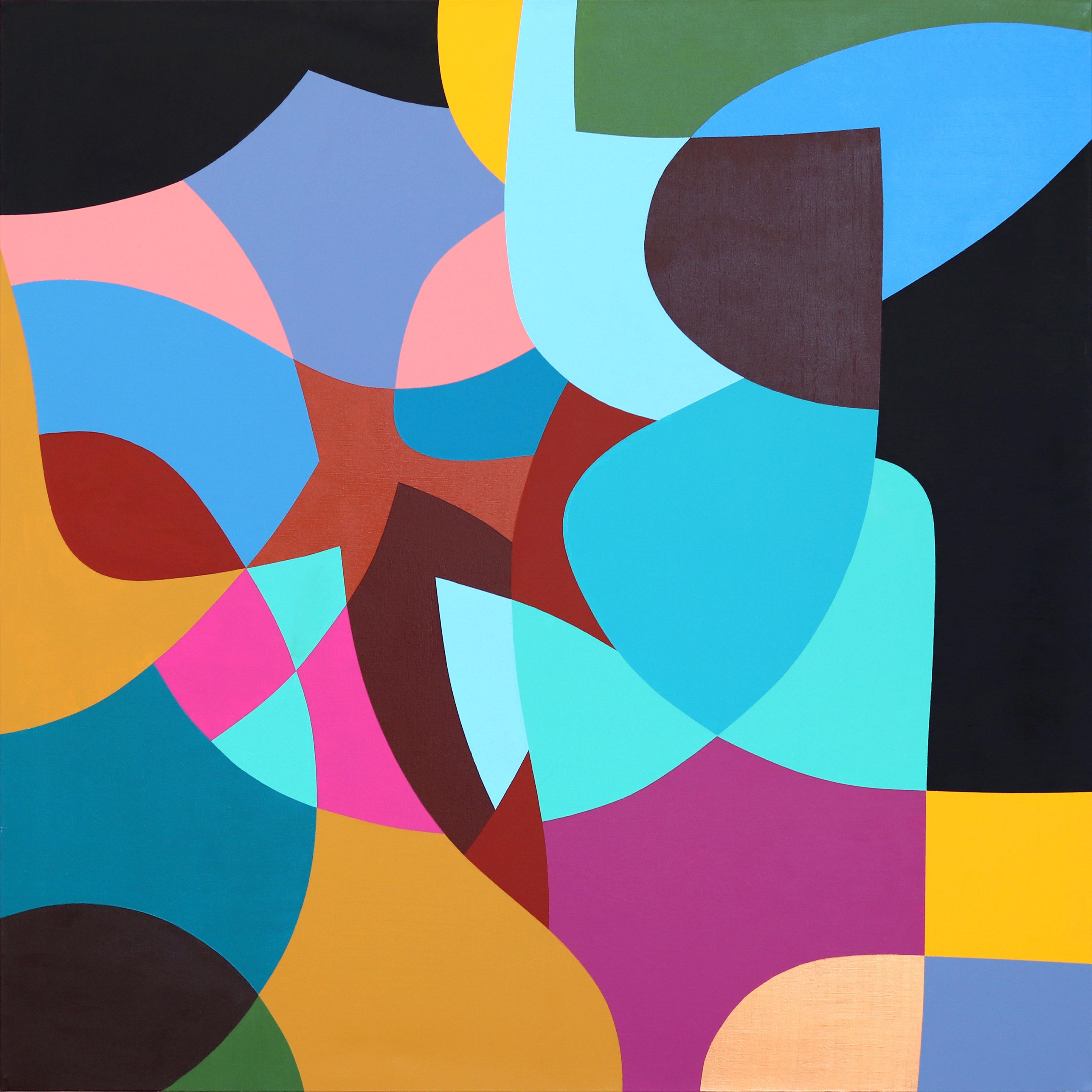Federico Pinto Schmid Abstract Painting - Tree of Life  - Original Abstract Vibrant Colorful Geometric Shape Painting