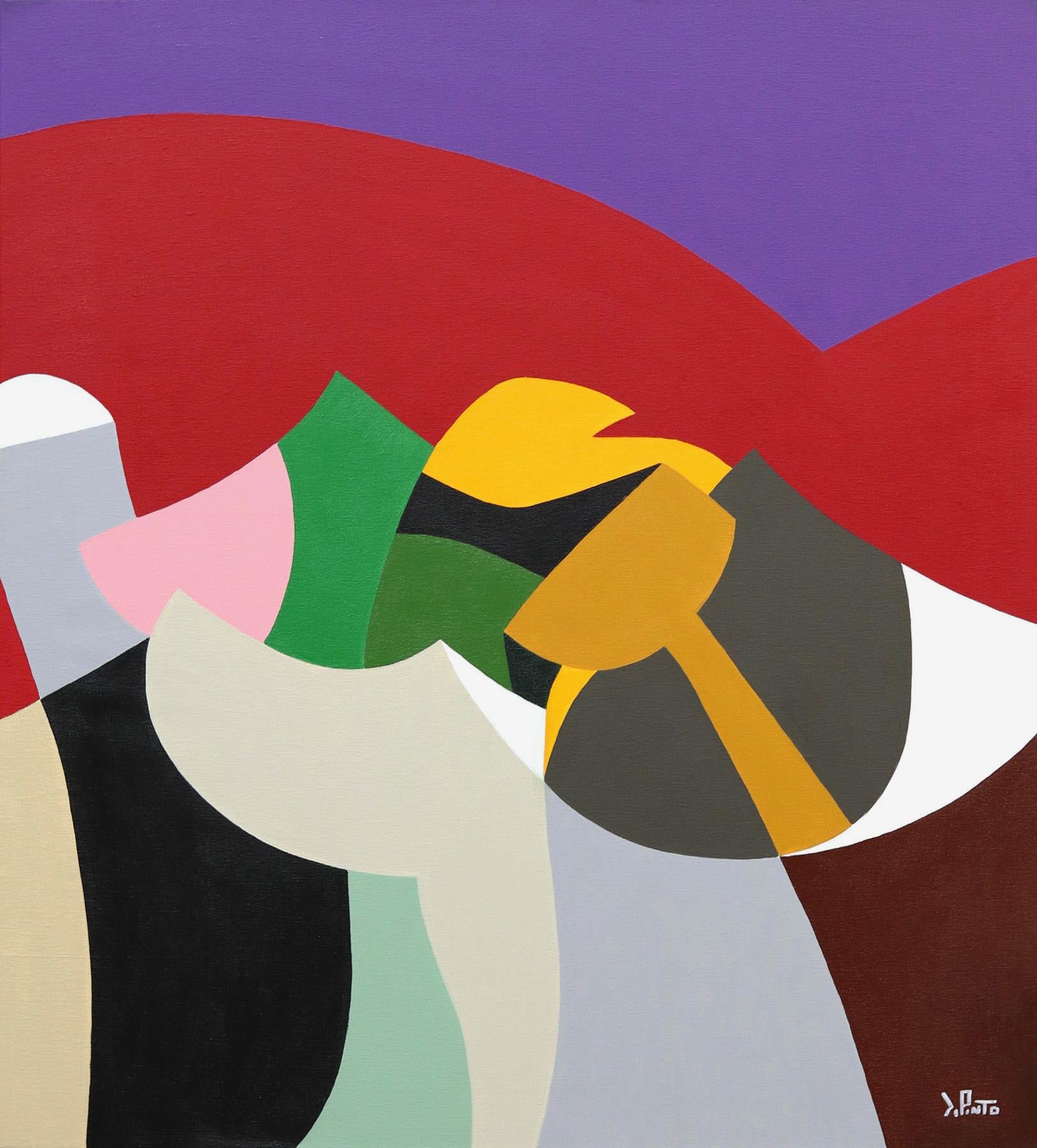 Abstract Painting di Federico Pinto Schmid - Vulcano - Opera d'arte contemporanea colorata su tela - Pittura originale