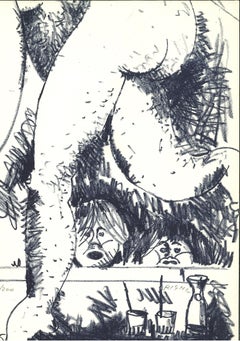 Ogling - Lithographie originale de Federico Righi - Années 1950