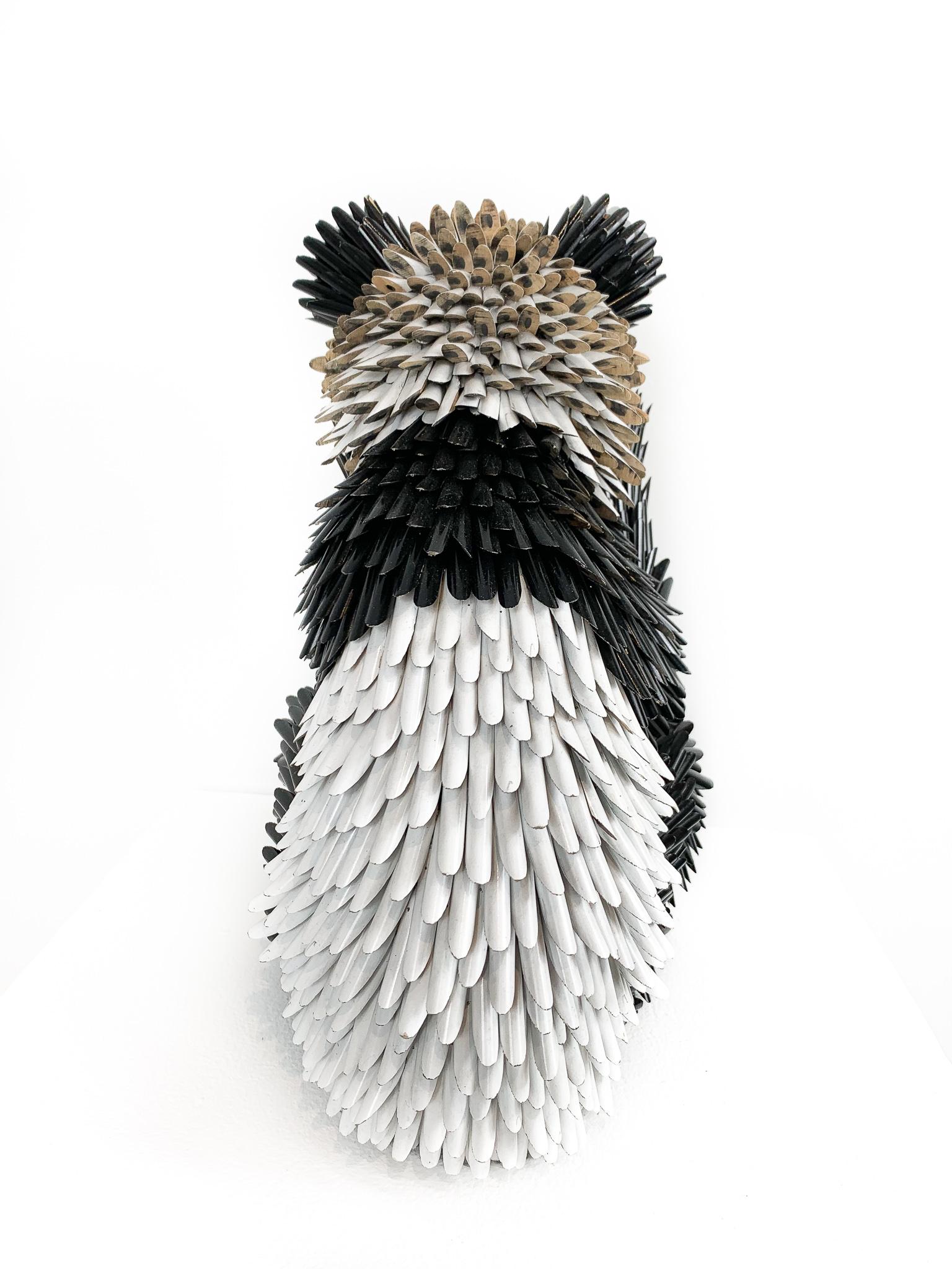 Baby Panda - Black Figurative Sculpture by Federico Uribe