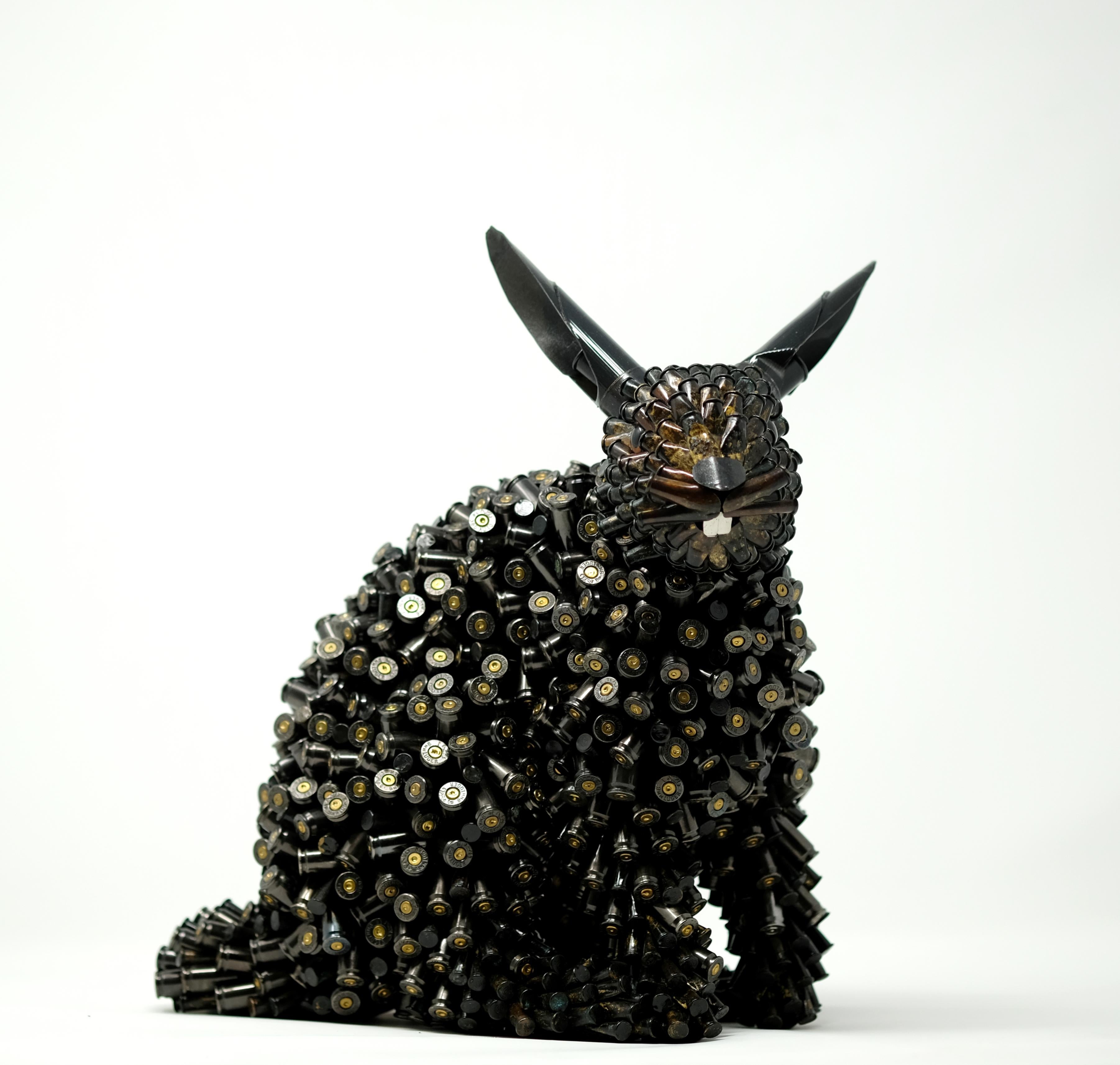 Black Rabbit - Sculpture by Federico Uribe