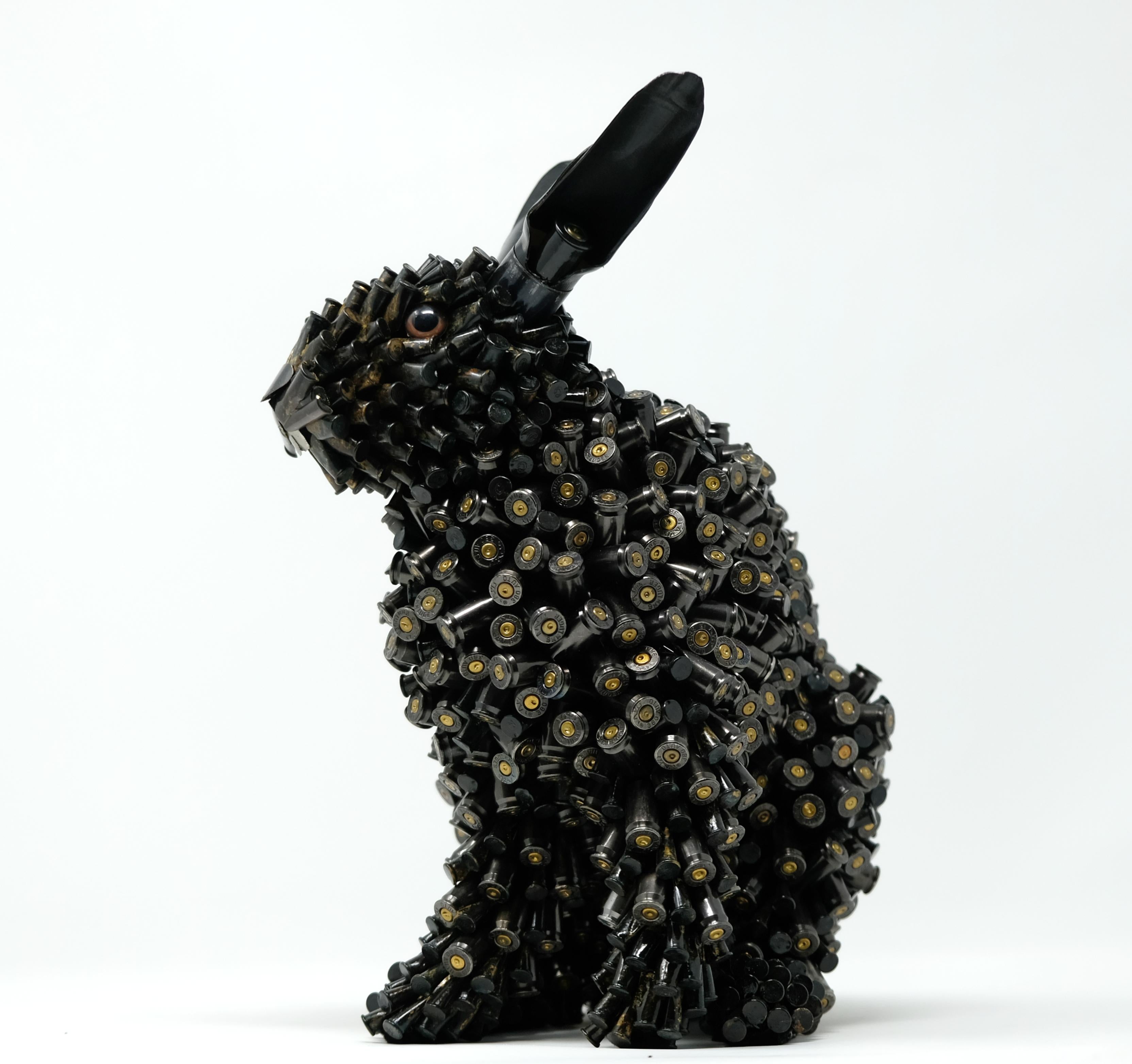 black rabbit sculpture