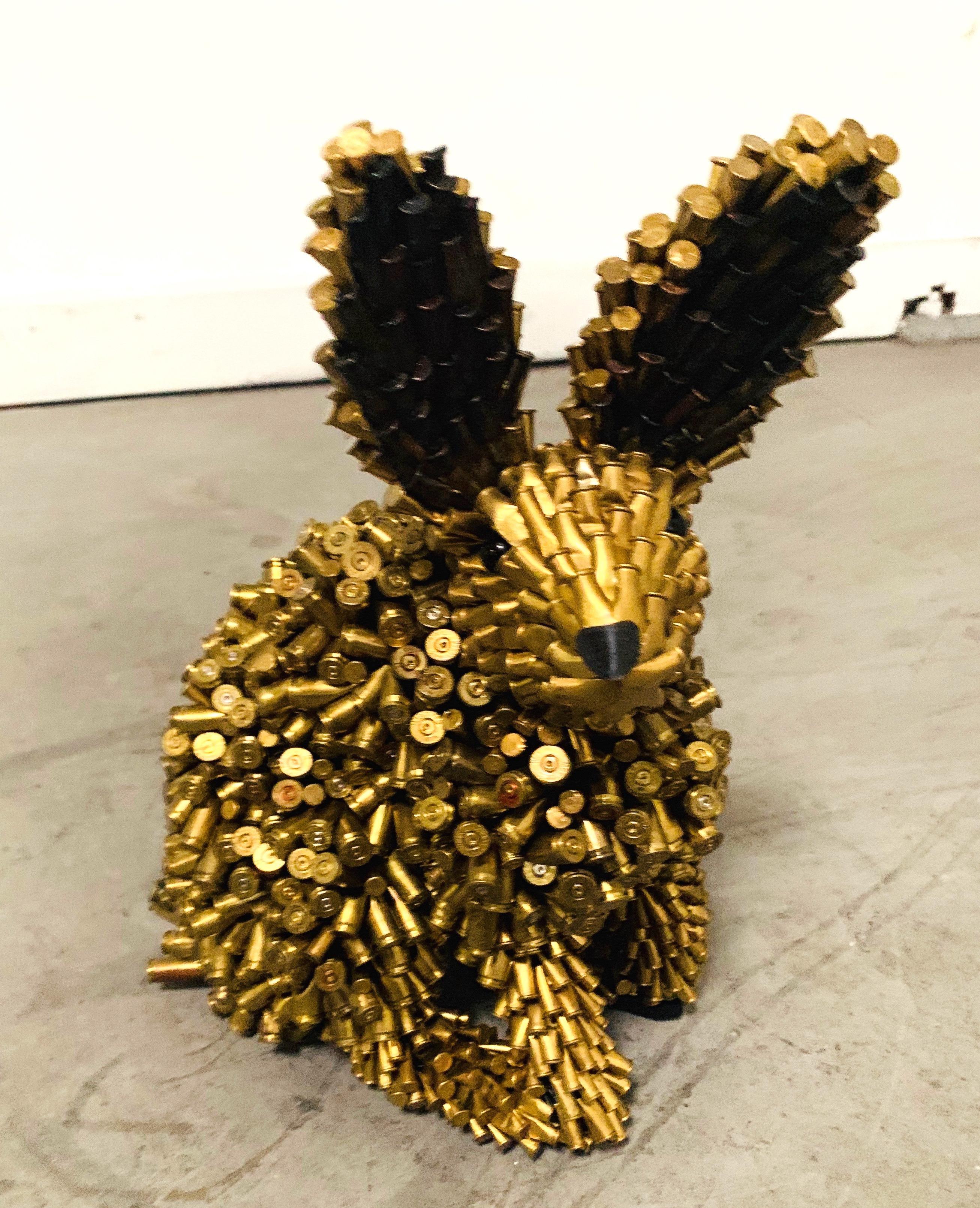 Federico Uribe Figurative Sculpture - Gold Rabbit