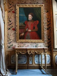 Portrait of Lady, Mary Queen of Scots, 18th century, Antique oil painting canvas