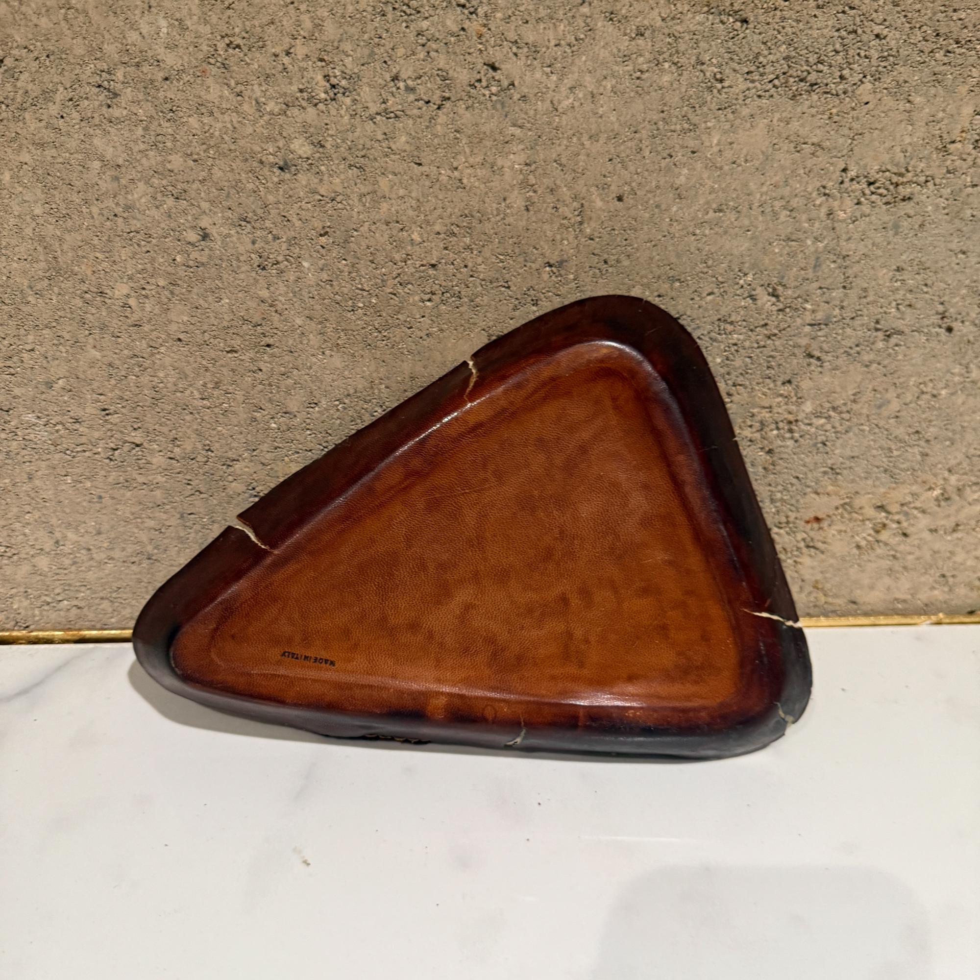 Federigo Fabbrini Marcello Fantoni Itay Keramik Tablett Leder umhüllt Mid Century im Angebot 5