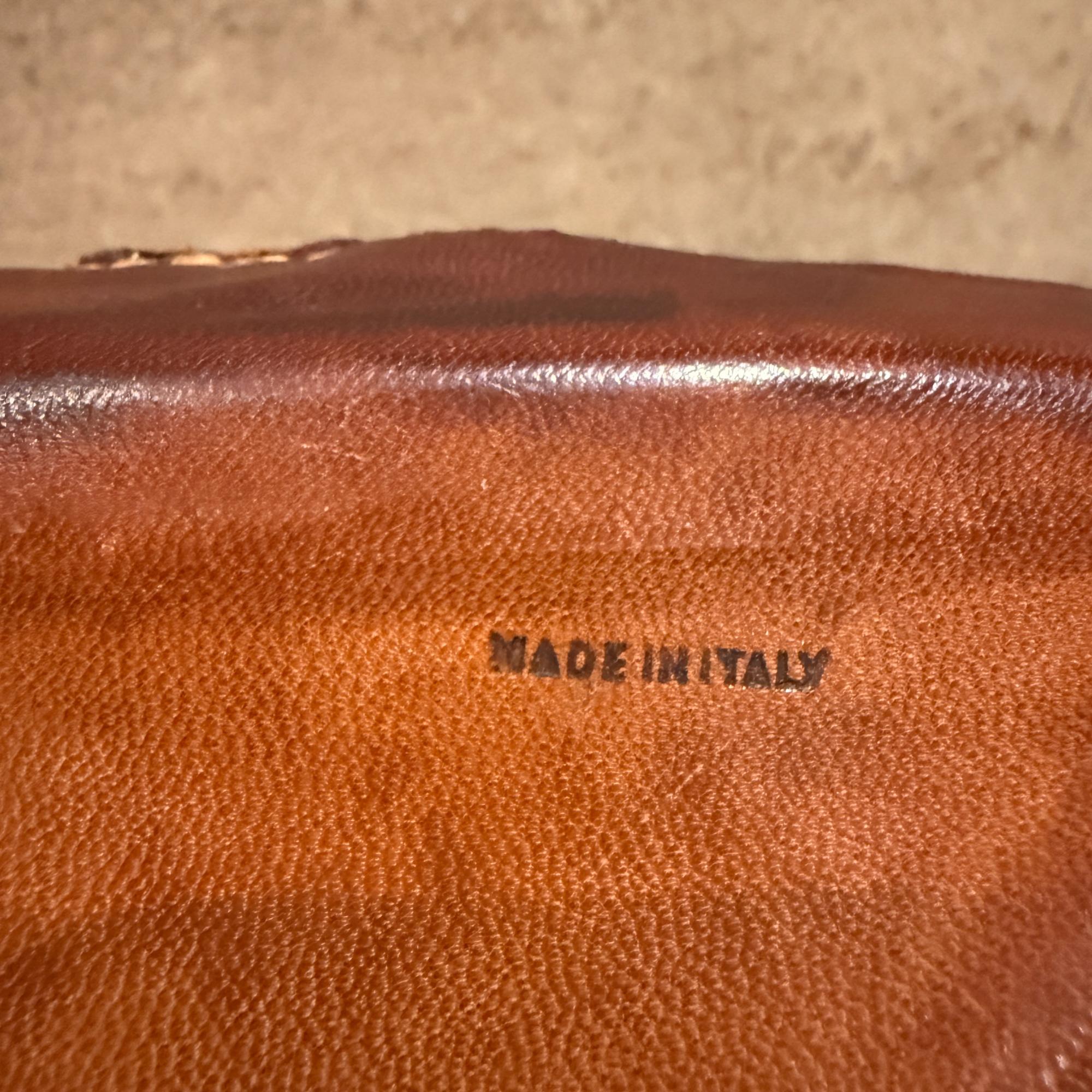 Federigo Fabbrini Marcello Fantoni Itay Keramik Tablett Leder umhüllt Mid Century im Angebot 6
