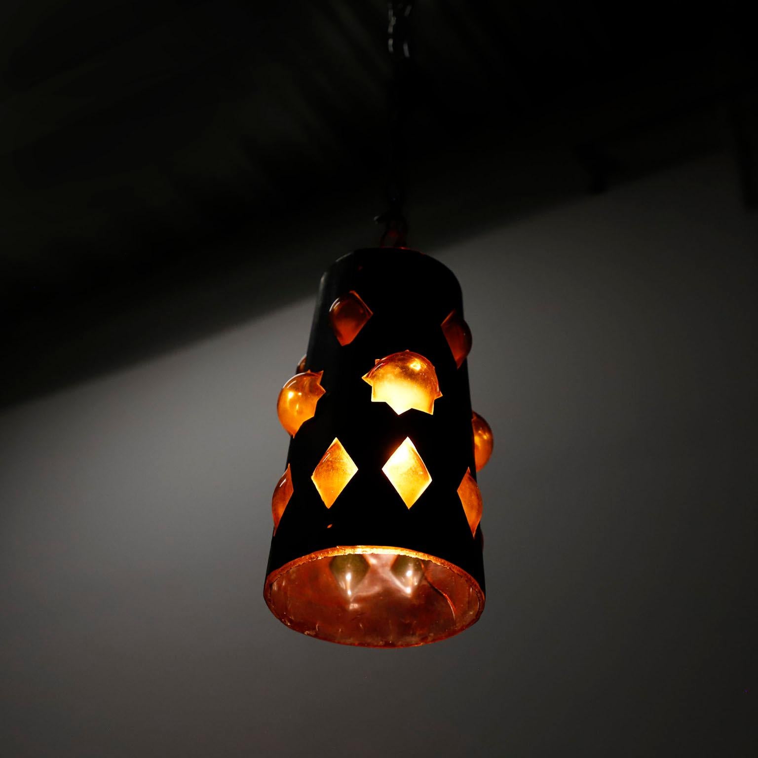 Feders Kronleuchter aus mundgeblasenem Glas (Moderne der Mitte des Jahrhunderts) im Angebot