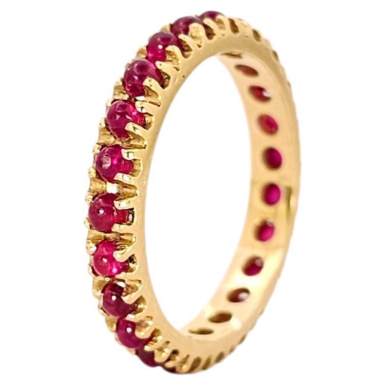 Fedina Eternelle in Oro Giallo e Rubini Cabochon in vendita