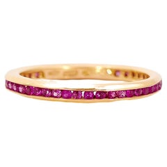 Fedina Eternelle in Oro Rosa e Zaffiri Rosa