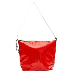 Fedni Red PVC Transparent Zucca Shoulder Bag