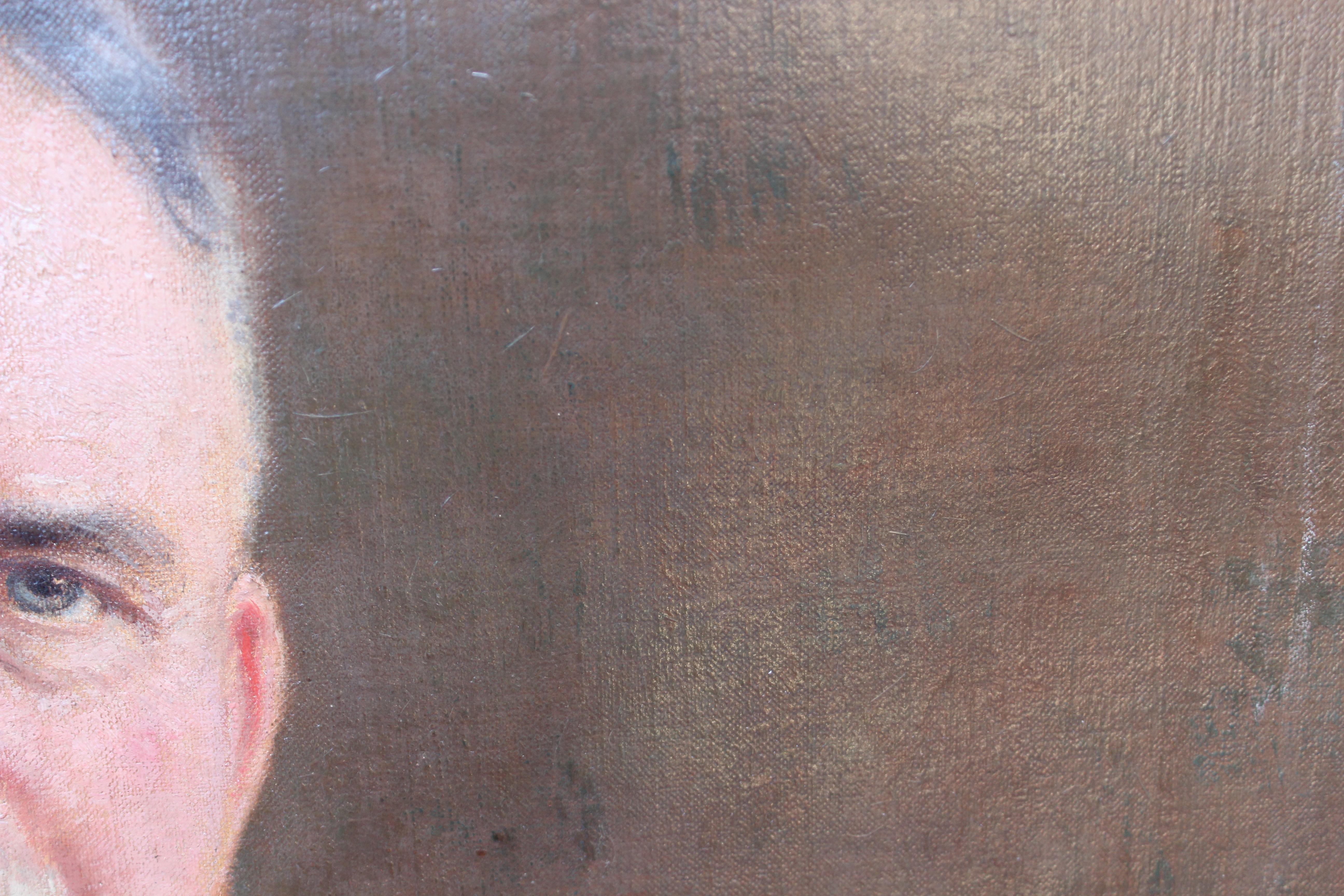 Grande peinture à l'huile ancienne sur toile du célèbre artiste allemand Fedor Encke (1851-1936) en vente 12