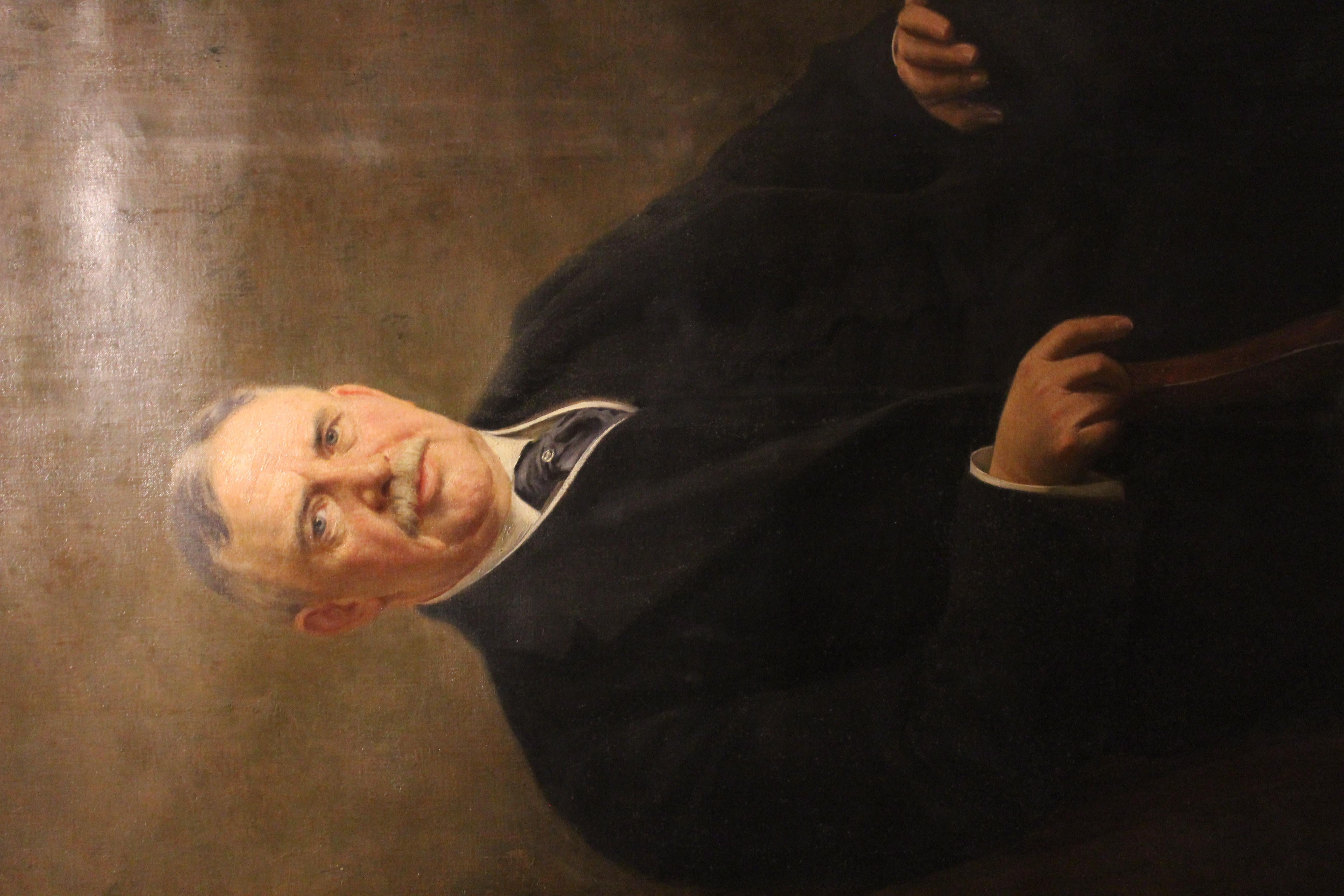 Famoso German artist Fedor Encke (1851-1936) Enorme óleo antiguo sobre lienzo en venta 8