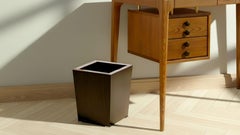 Fedro Waste Paper Basket in Horn, Brass & Amara Ebony Veneer by Arcahorn