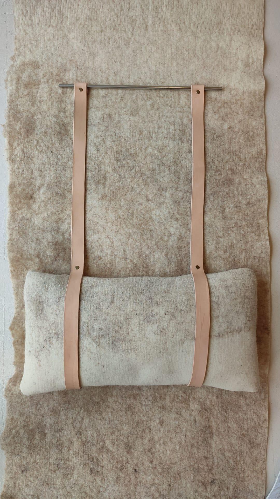 Fee Fi Fo Fum Walnut Wood and Wool Armchair by Adriane Escarfullery For Sale 5