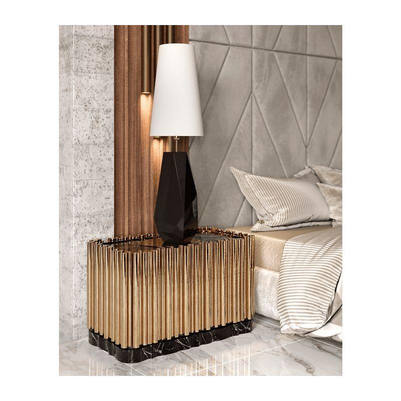 Contemporary Feel Big Table Lamp with Silk Shade by Boca do Lobo For Sale