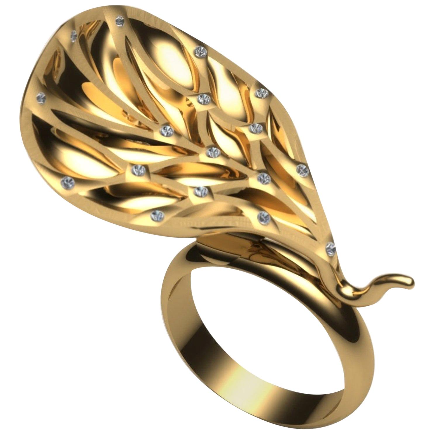 Exclusivity will be Your Fiefdom with One of a Kind Gold Diamond Cocktail Ring For Sale