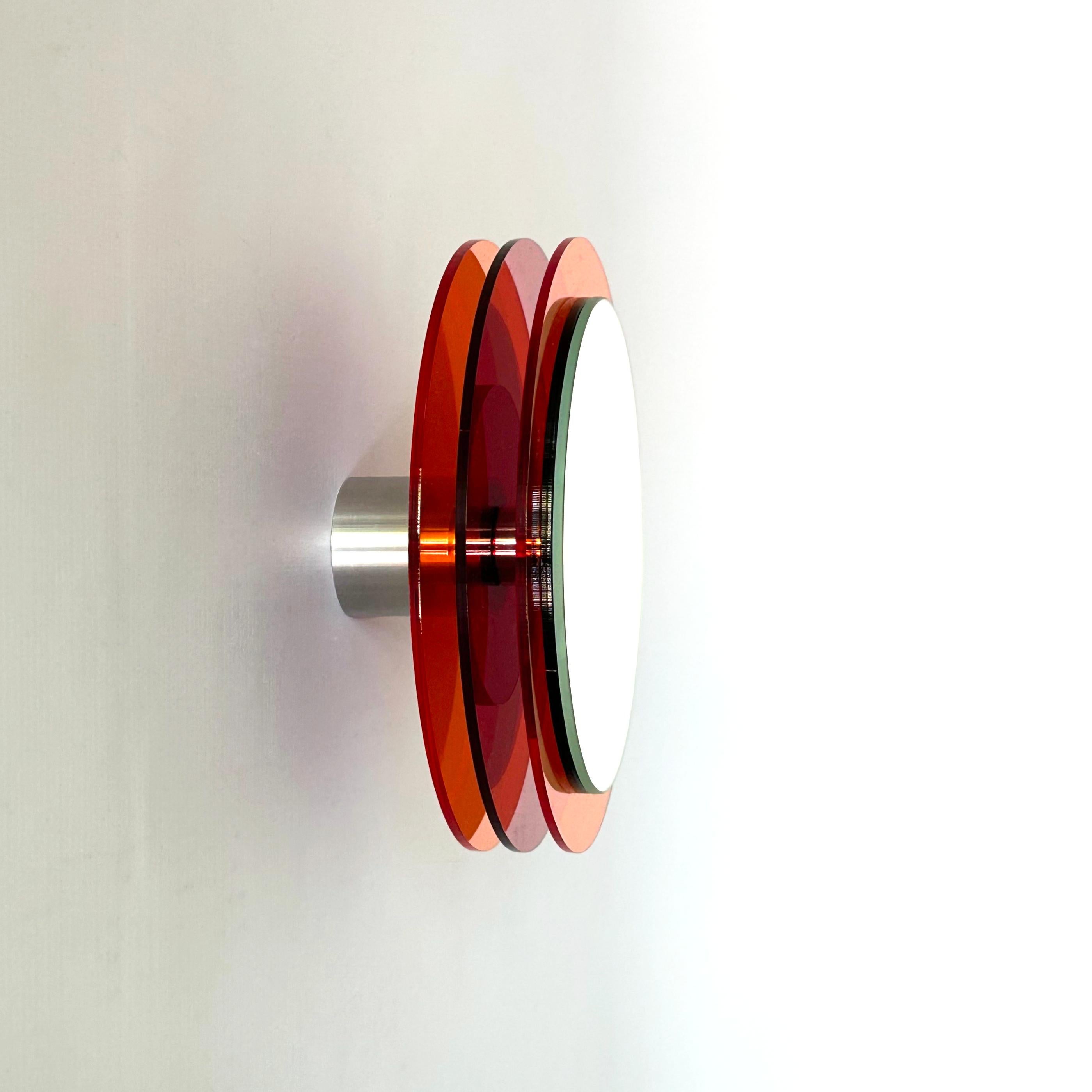 Art Déco Sunset 183a, specchio da parete con plexiglass, scultura di design di Andreas Berlin in vendita